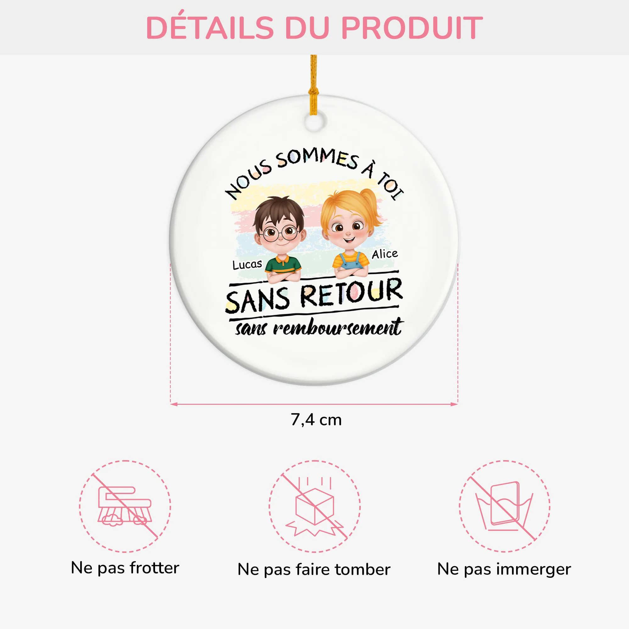 Ornement Céramique Personnalisé Pour Papa - Nous Sommes À Toi - Image 3