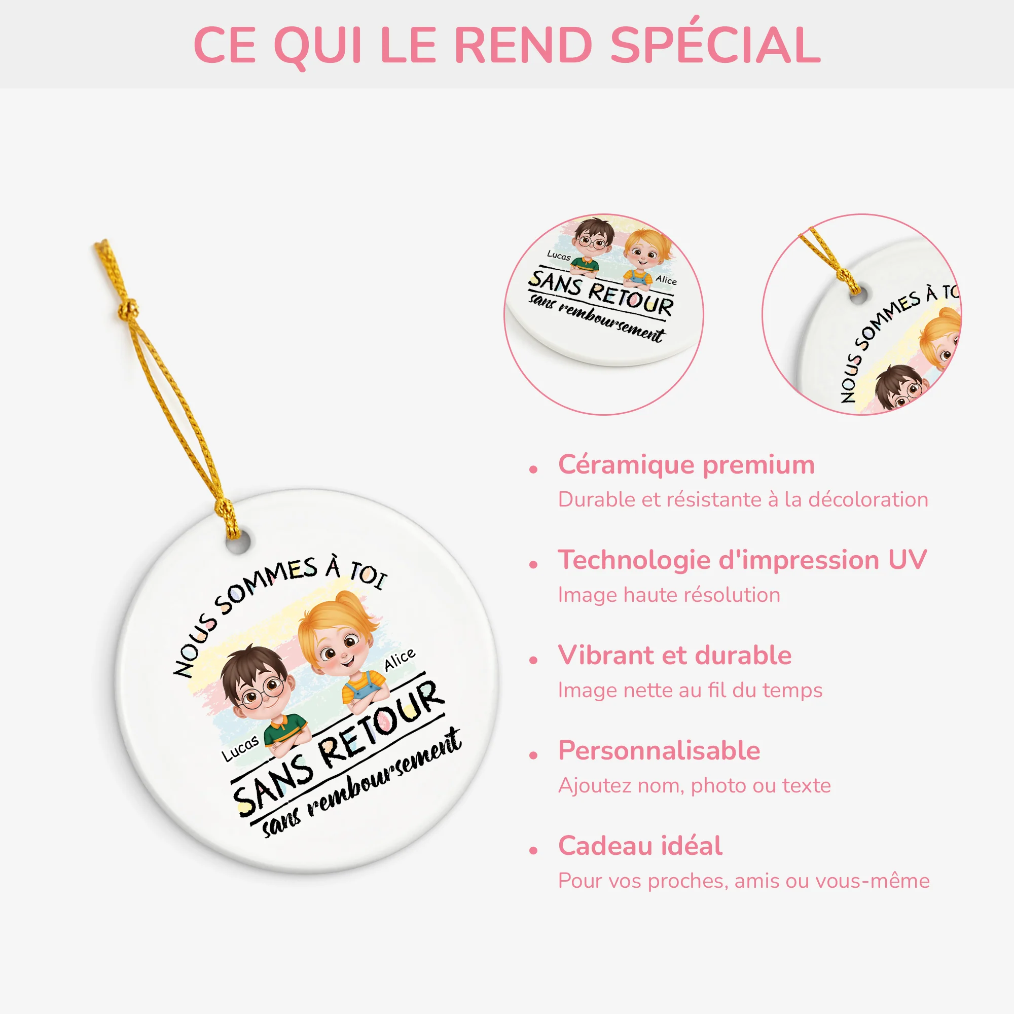 Ornement Céramique Personnalisé Pour Papa - Nous Sommes À Toi - Image 4