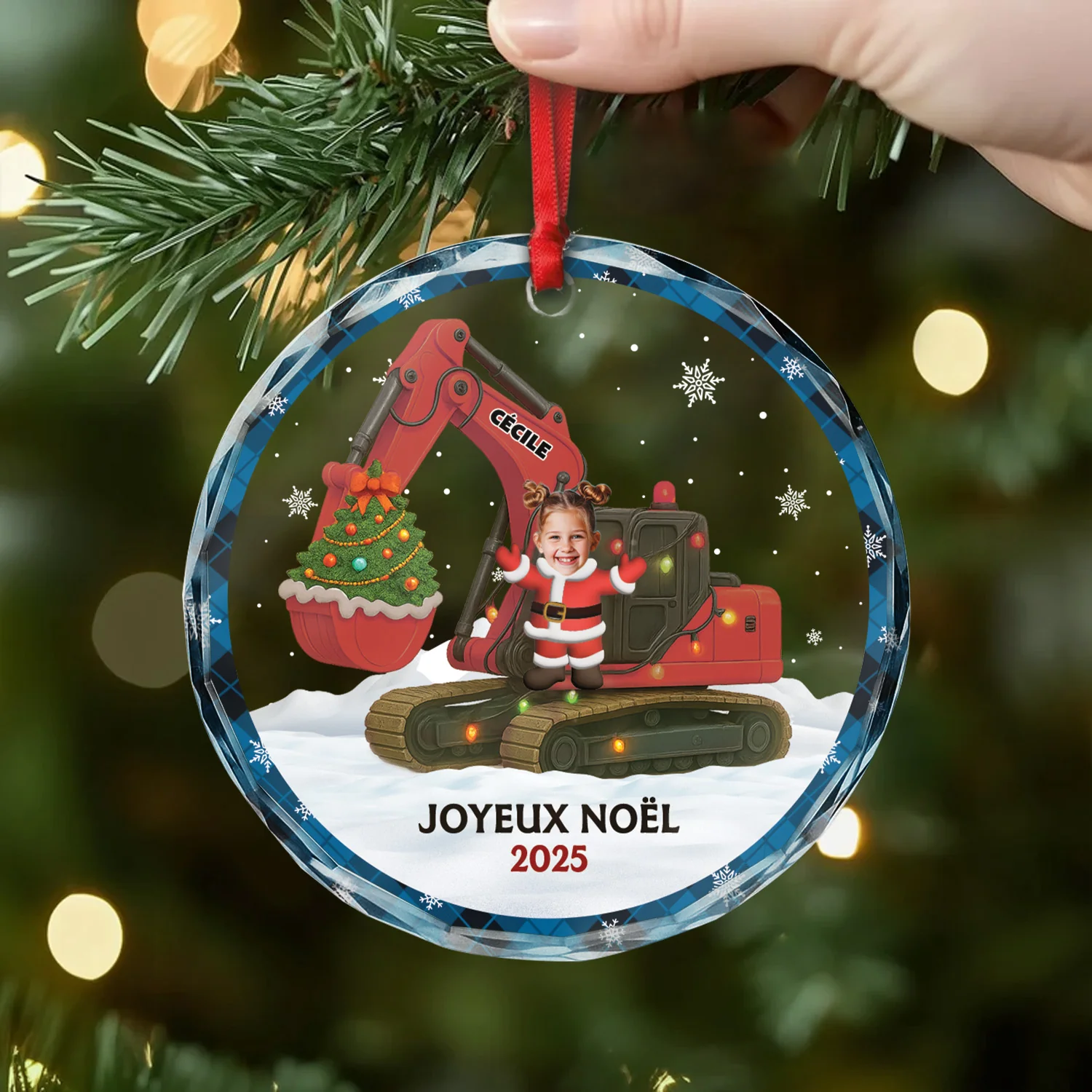 Ornement De Noël En Verre Personnalisé Enfant Avec Photo - J’adore Noël - Image 2