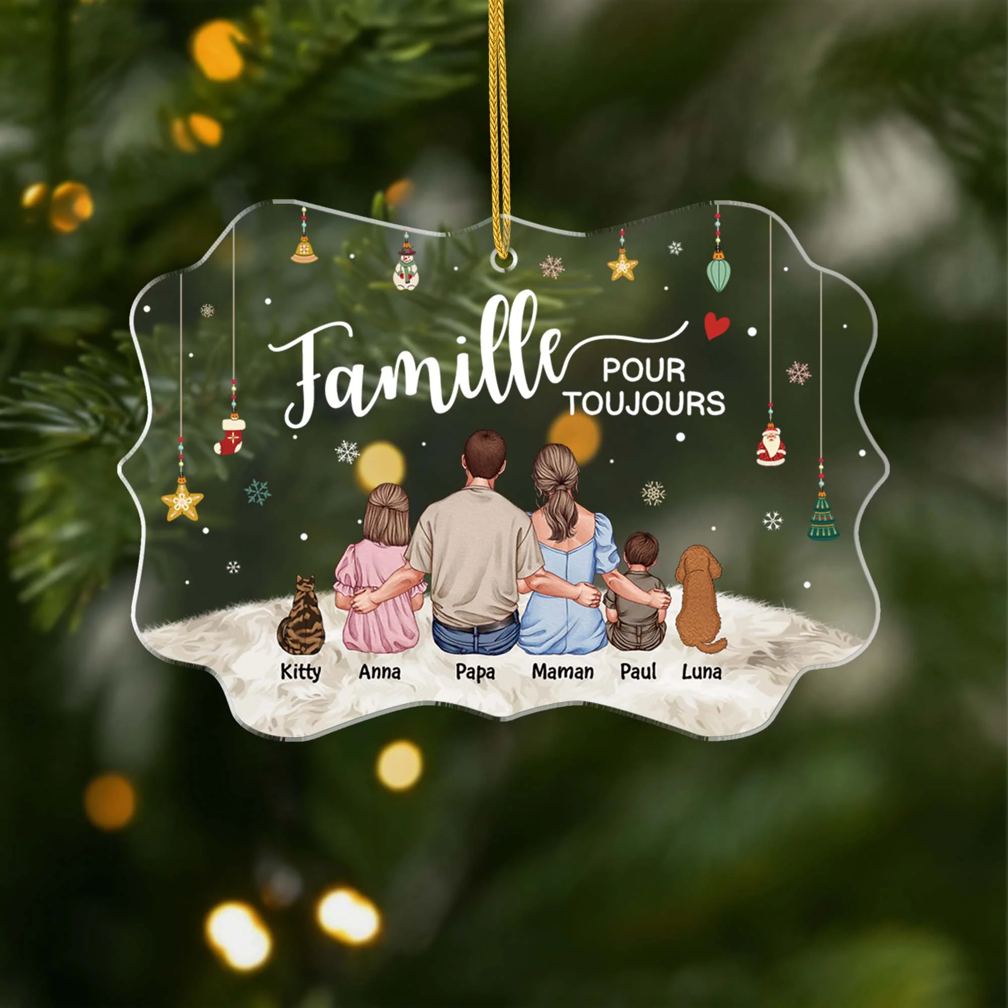 Ornement En Acrylique Personnalisé Famille - Notre Famille Pour Toujours