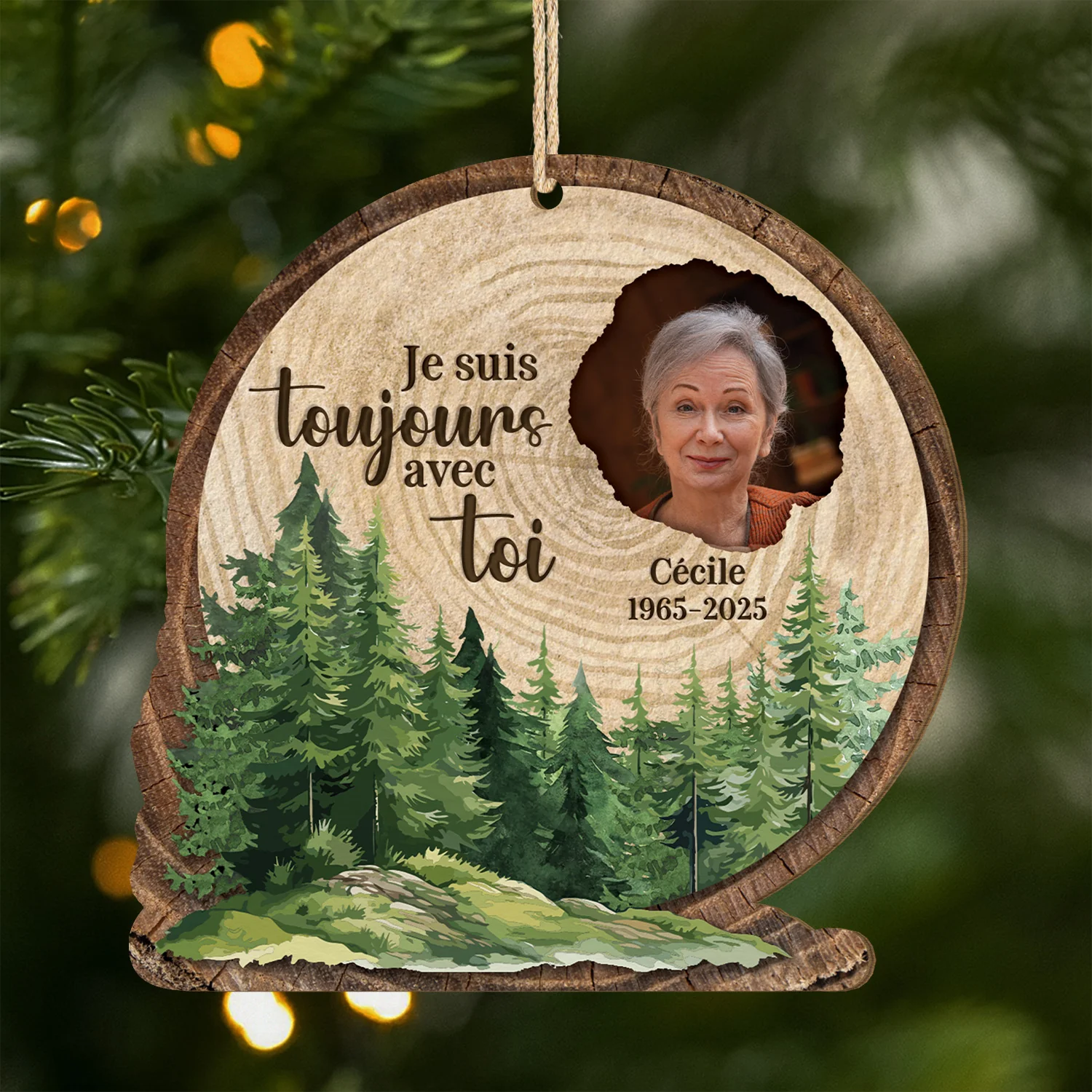 Ornement En Bois À 1 Couche Commémoratif Maman Personnalisé - Je Suis Toujours Avec Toi