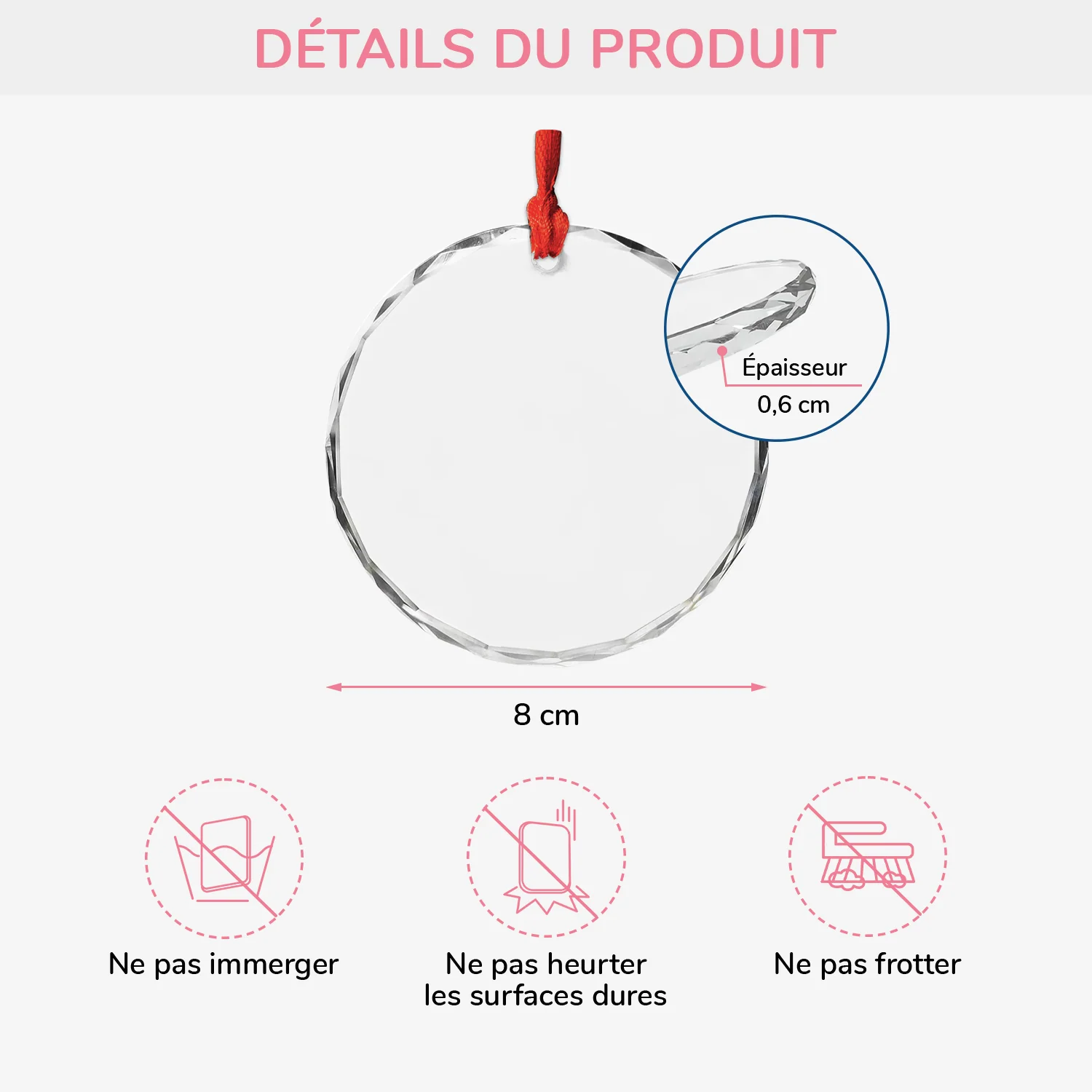 Ornement En Verre Personnalisé - Notre Premier Noël En Famille Tenant Les Mains - Image 3