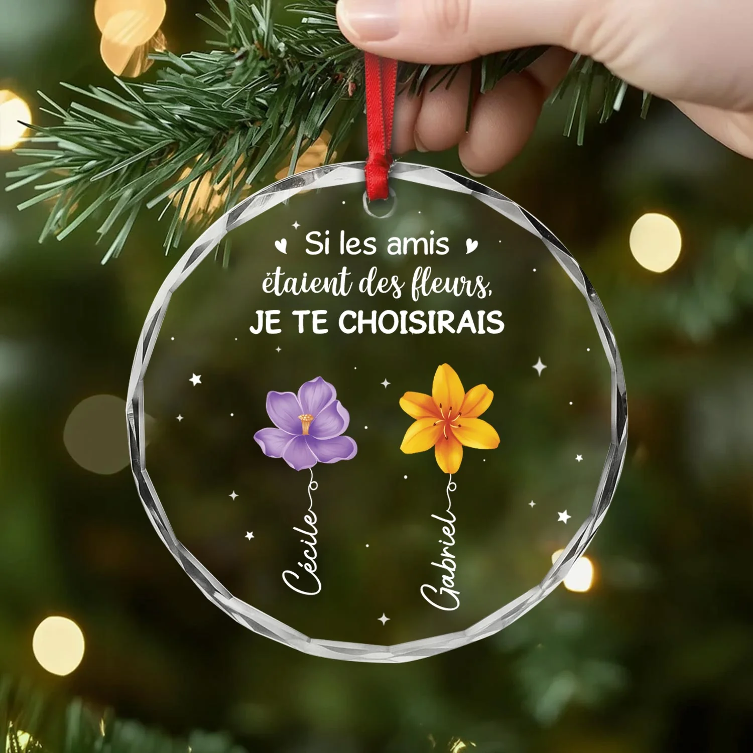 Ornement En Verre Personnalisé - Bonnes Amies Comme Des Étoiles - Image 2