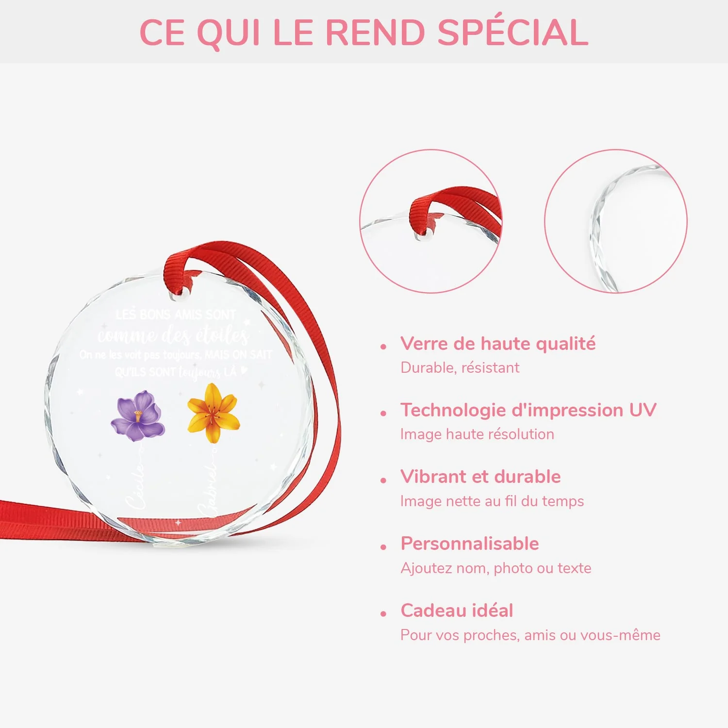 Ornement En Verre Personnalisé - Bonnes Amies Comme Des Étoiles - Image 4