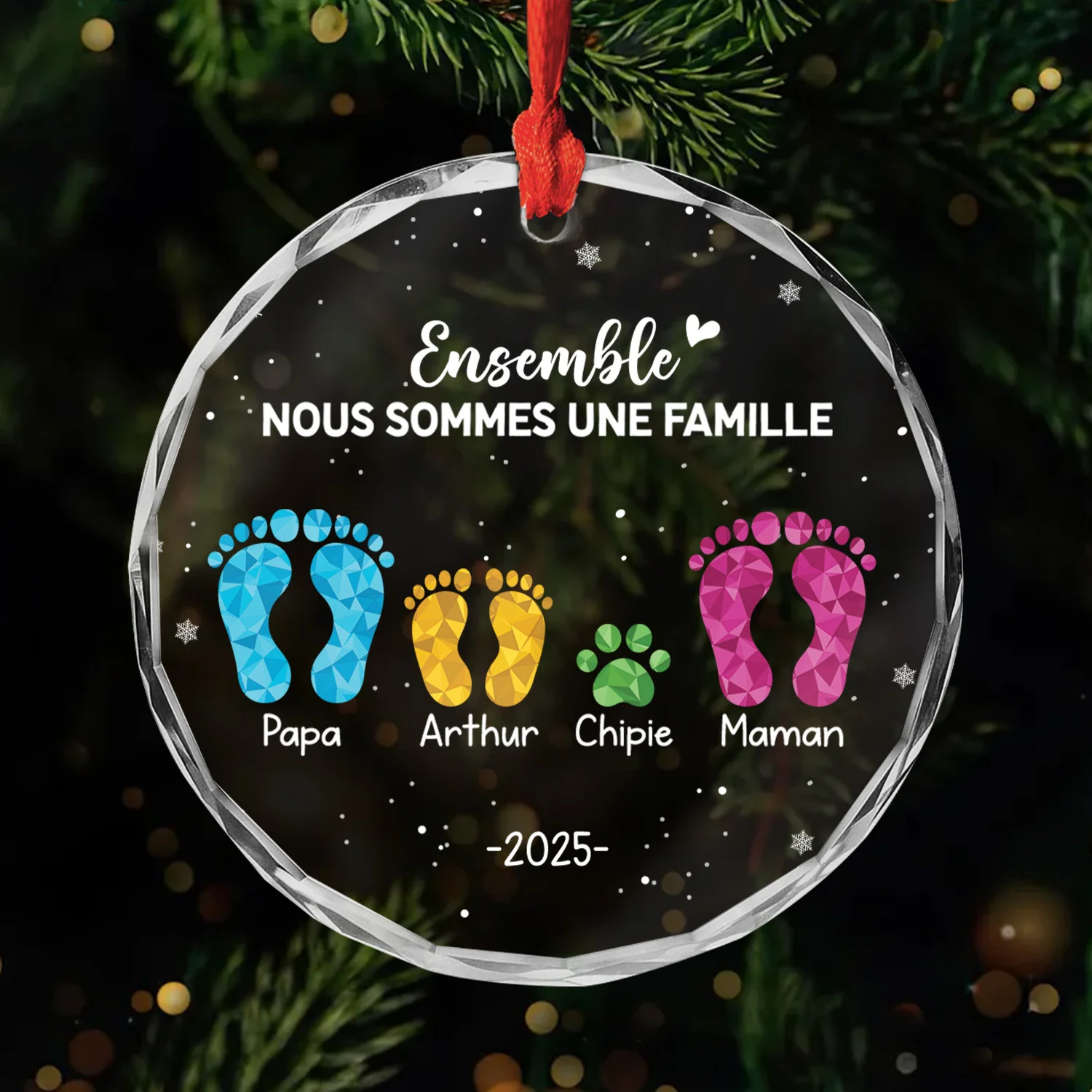 Ornement En Verre Personnalisé - Ce Noël Nous Formons Une Famille