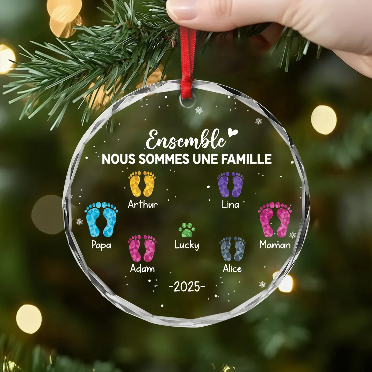 Ornement En Verre Personnalisé - Ce Noël Nous Formons Une Famille - Image 2