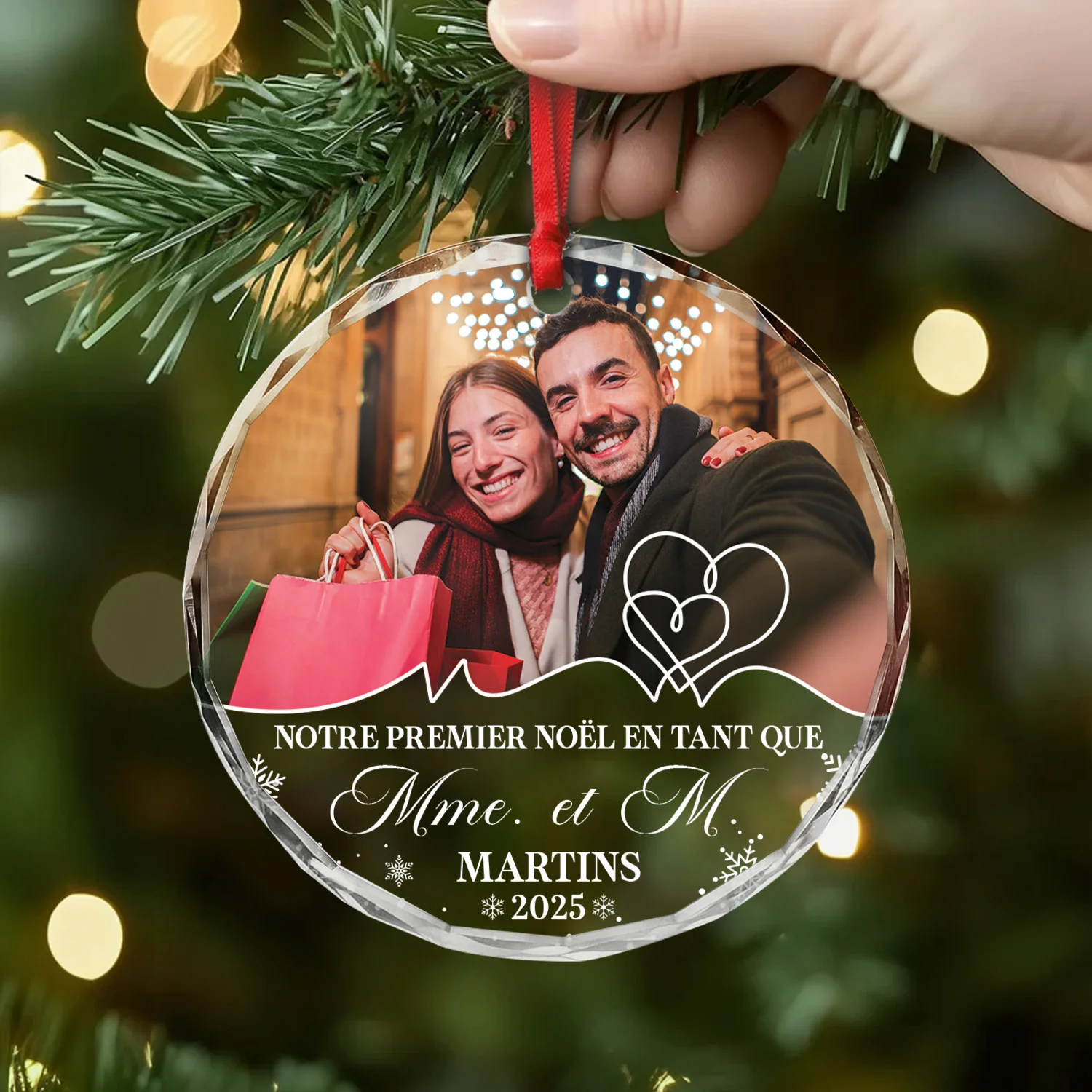 Ornement en Verre Notre Premier Noël - Cadeau de Noël Personnalisé - Image 2