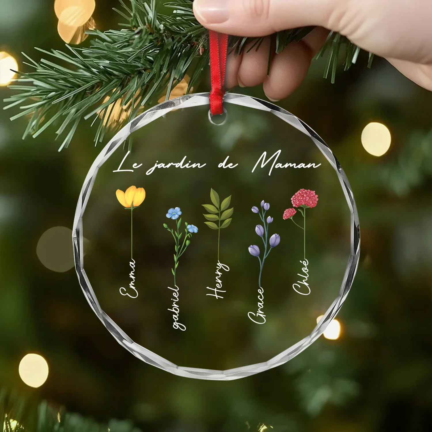 Ornement En Verre Personnalisé Pour Mamie - Le Jardin De Mamie - Image 2