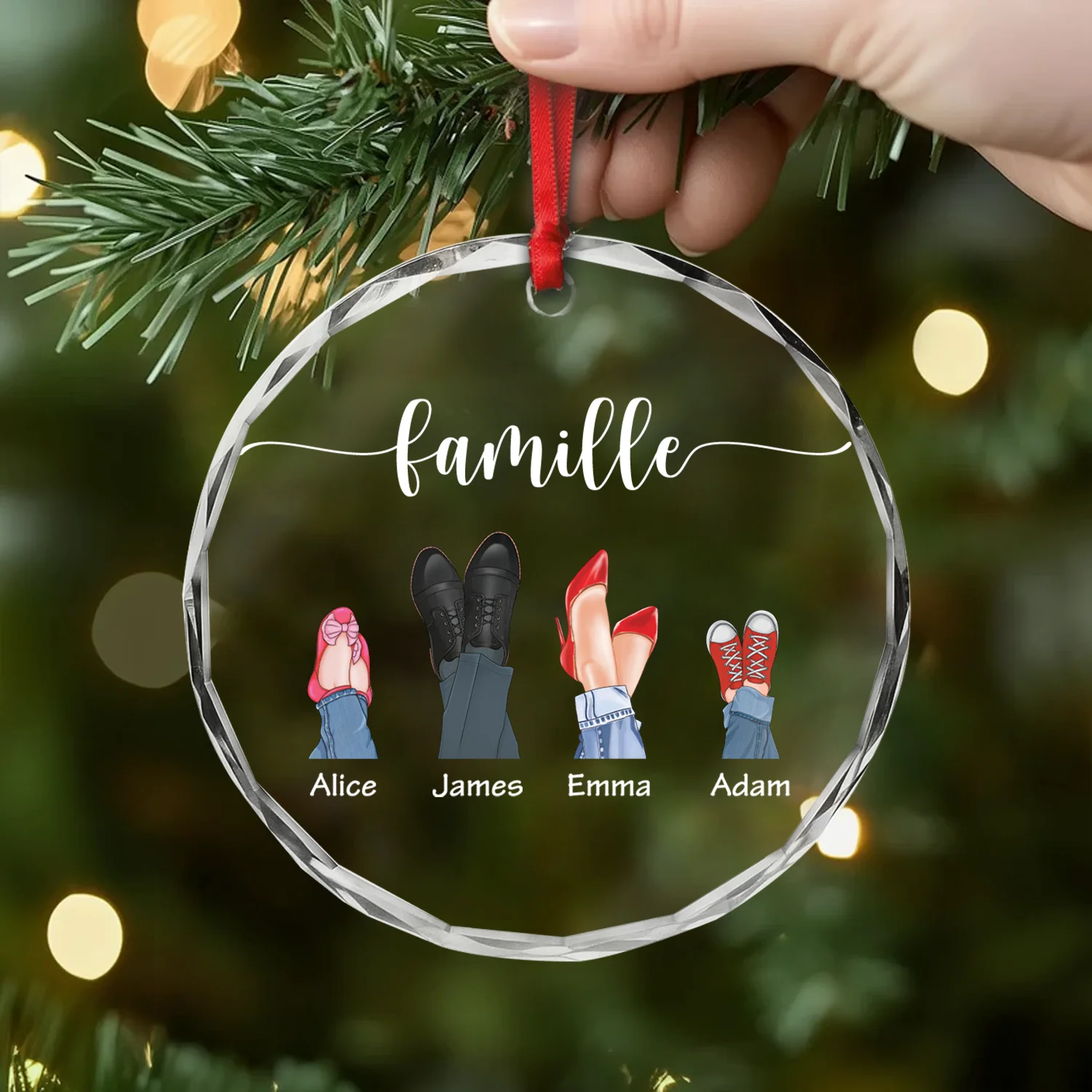 Ornement En Verre Personnalisée - Nos Chaussures Famille - Image 2