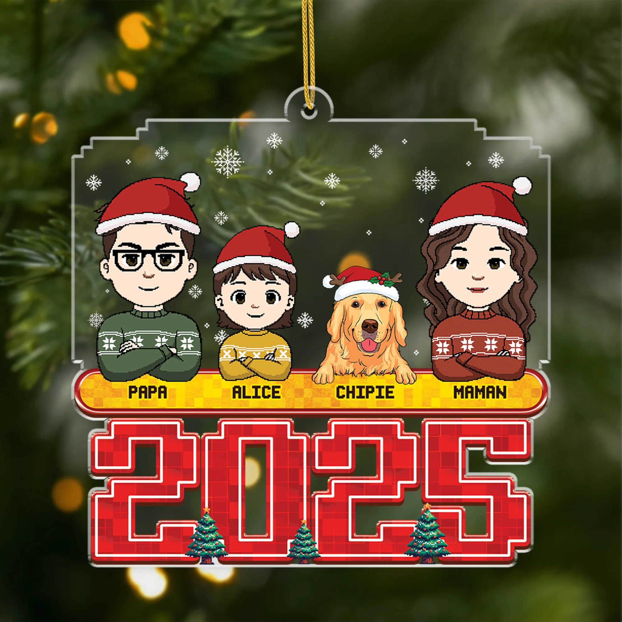 Ornement Noël Acrylique Personnalisé Famille Avec Chien Et Chat - Tu Es Ma Maison