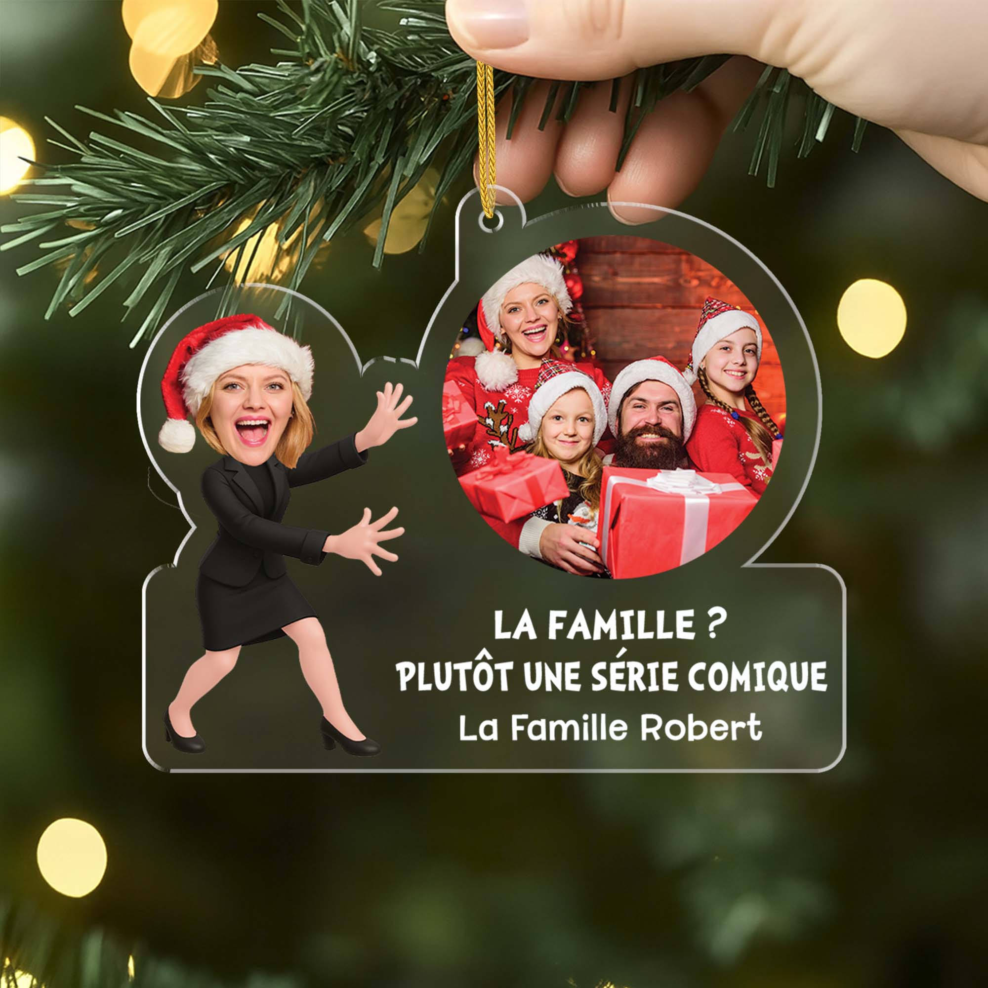 Ornement Noël Acrylique Personnalisé Famille Avec Photo - Bienvenue Dans Notre Zoo - Image 2