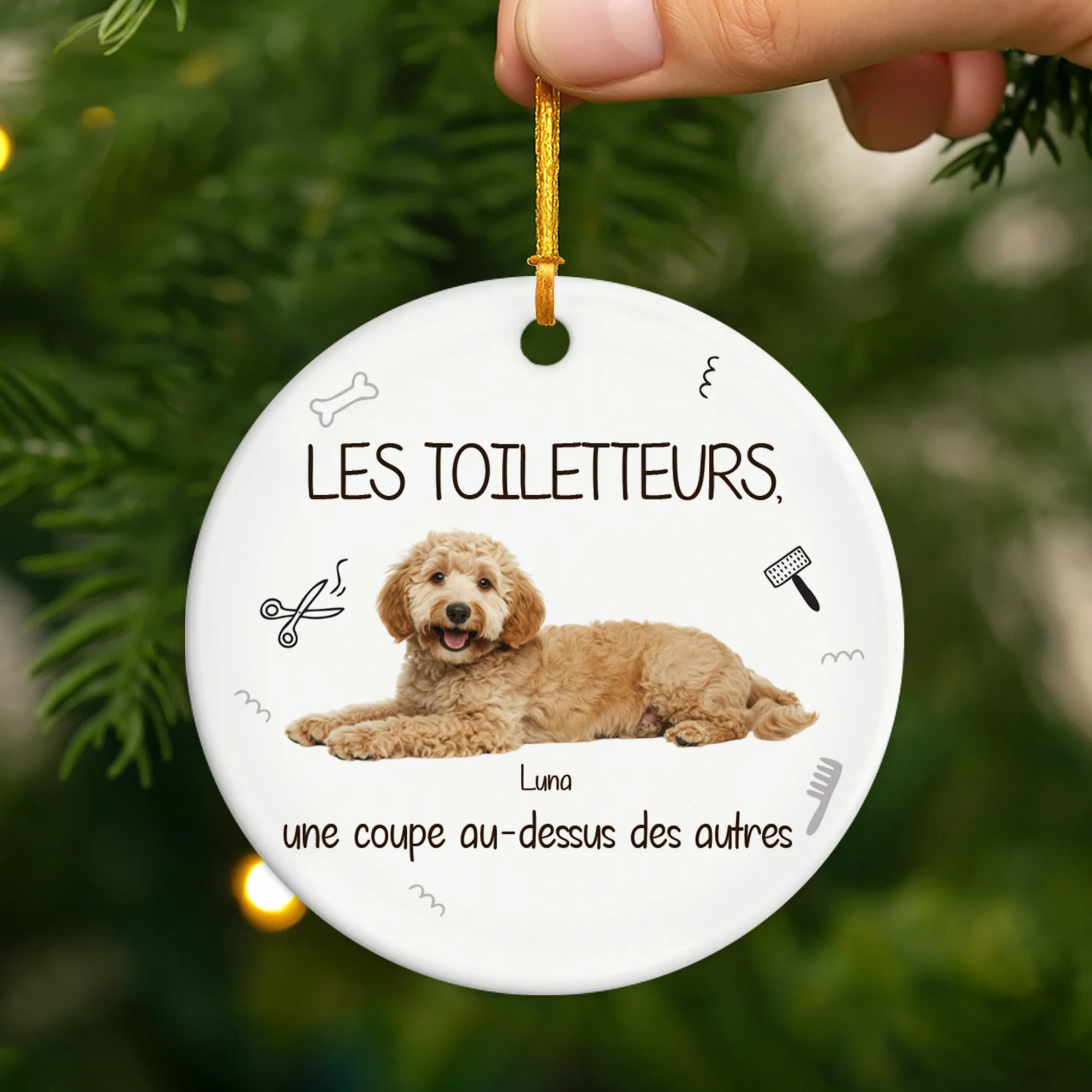 Ornement Noël Céramique Personnalisé Avec Chien - Les Toiletteurs - Image 2
