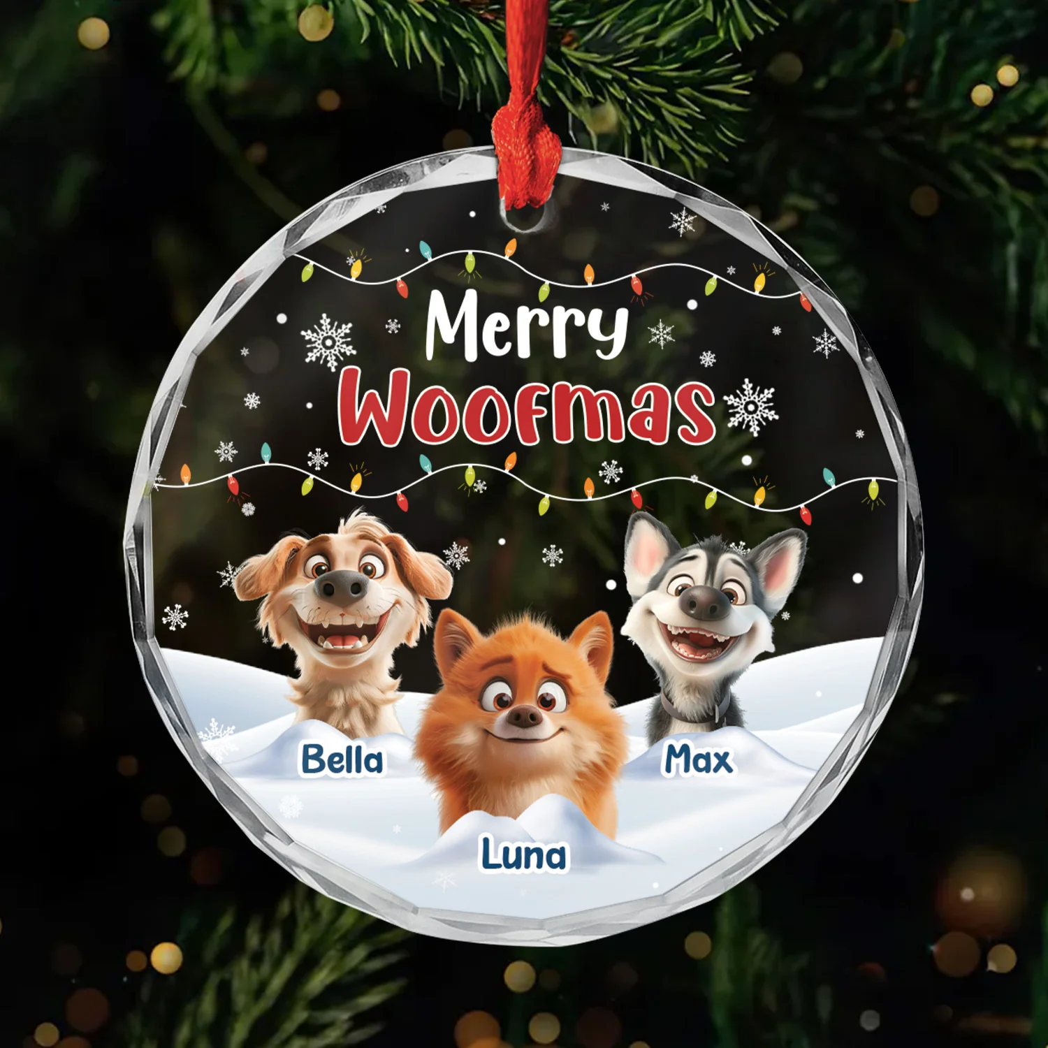 Ornement Noël En Verre Personnalisé Chien - Joyeux Noël Toutou