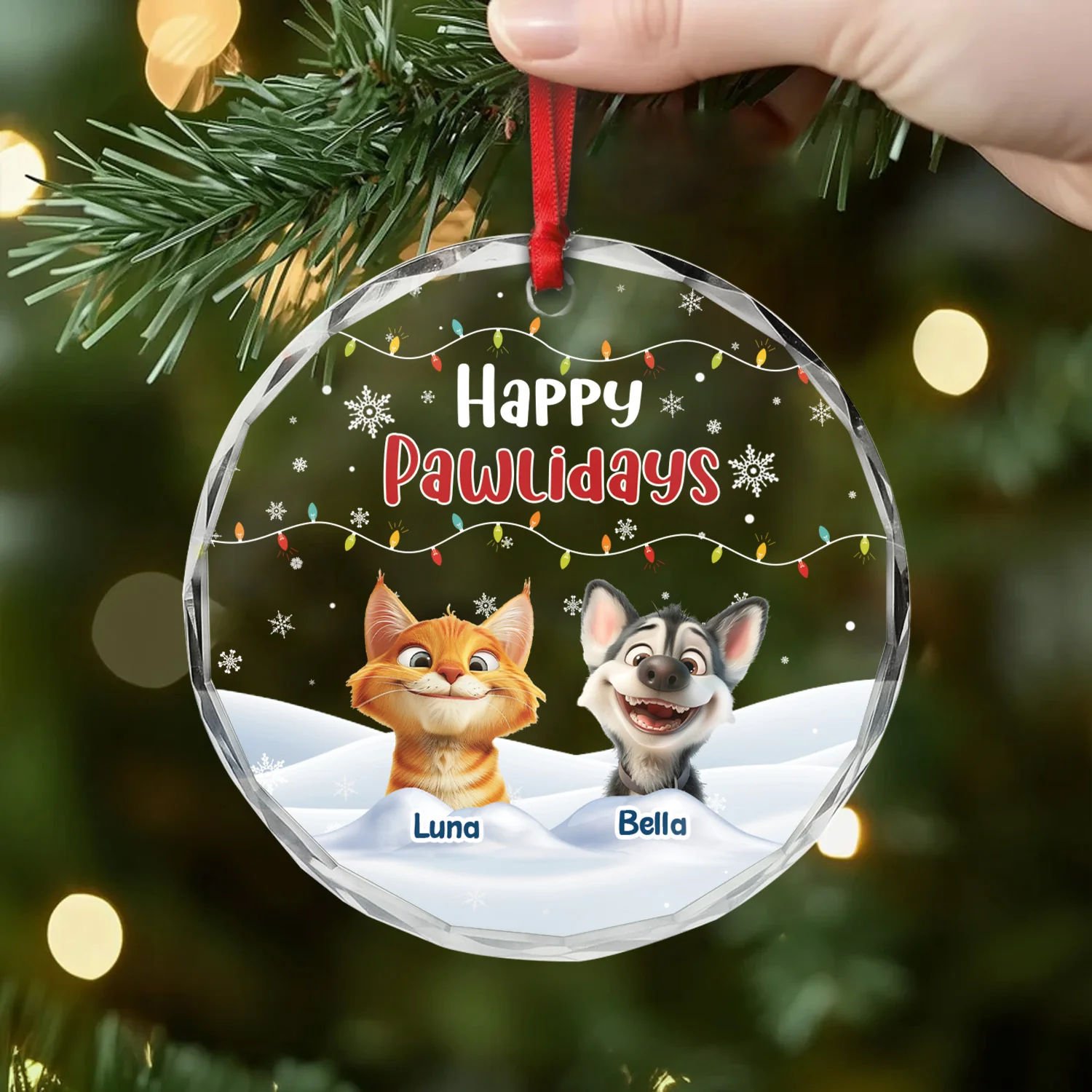 Ornement Noël En Verre Personnalisé Chien - Joyeux Noël Toutou - Image 2