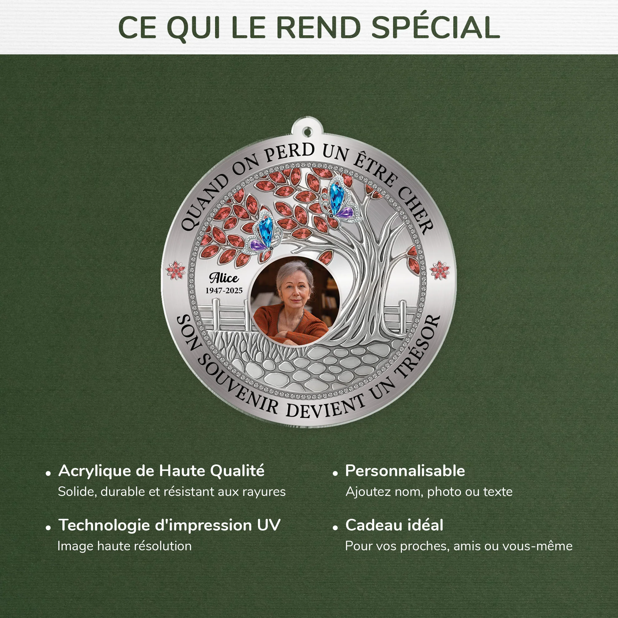 Ornement En Acrylique Personnalisé Commémoratif - Quand On Perd Un Être Cher - Image 4