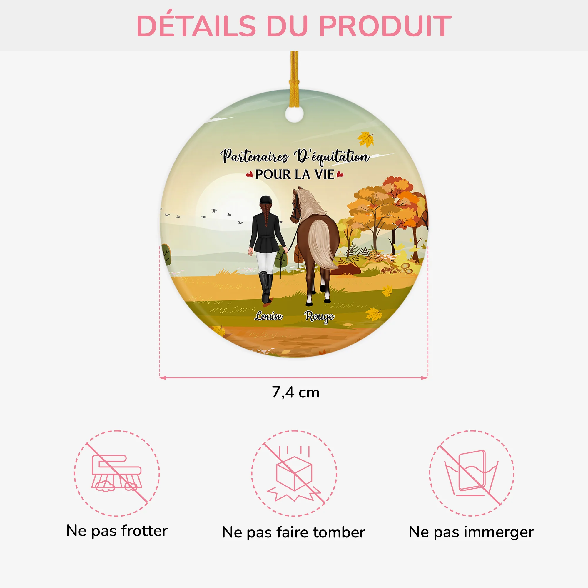 Ornement Partenaires D'équitation Pour La Vie Personnalisé - Image 3