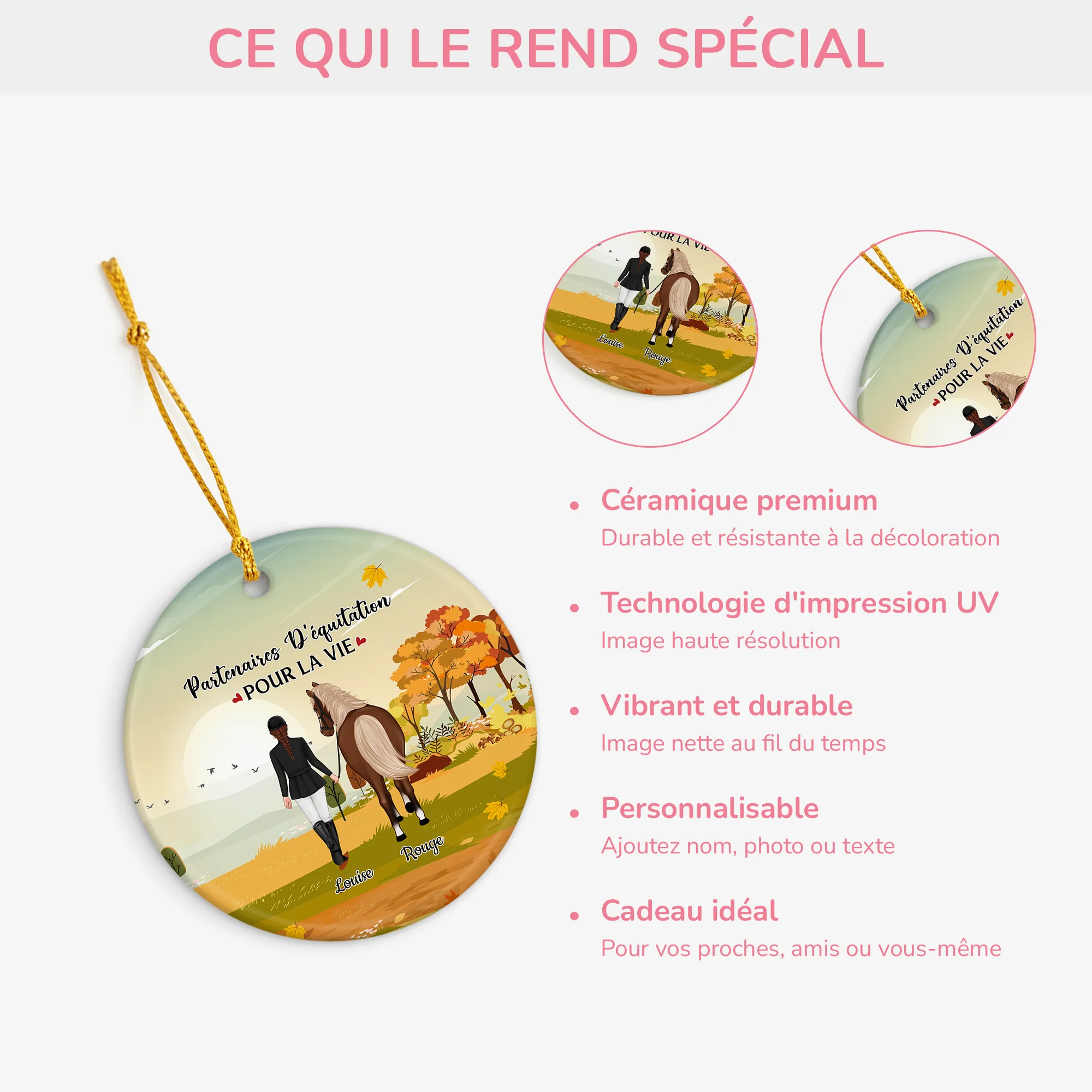 Ornement Partenaires D'équitation Pour La Vie Personnalisé - Image 4
