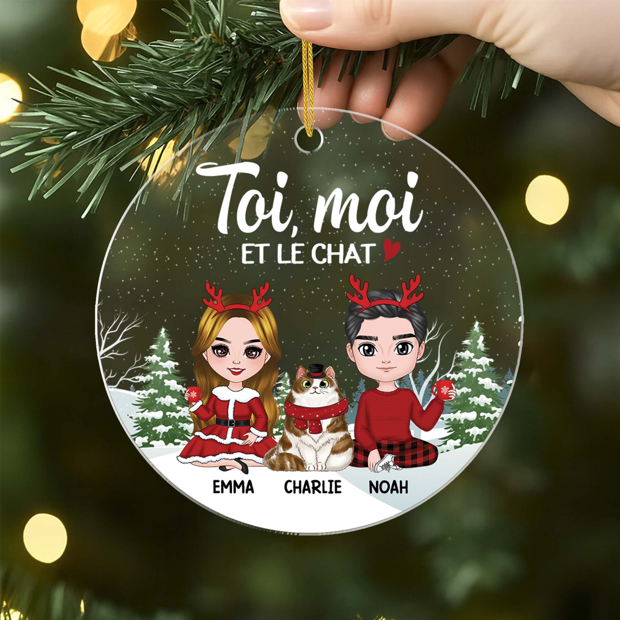 Ornement Toi Moi Et Le Chat Personnalisé - Image 2