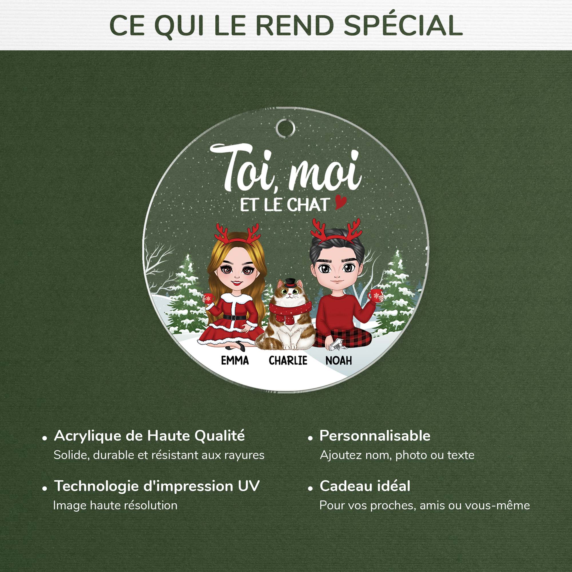 Ornement Toi Moi Et Le Chat Personnalisé - Image 4