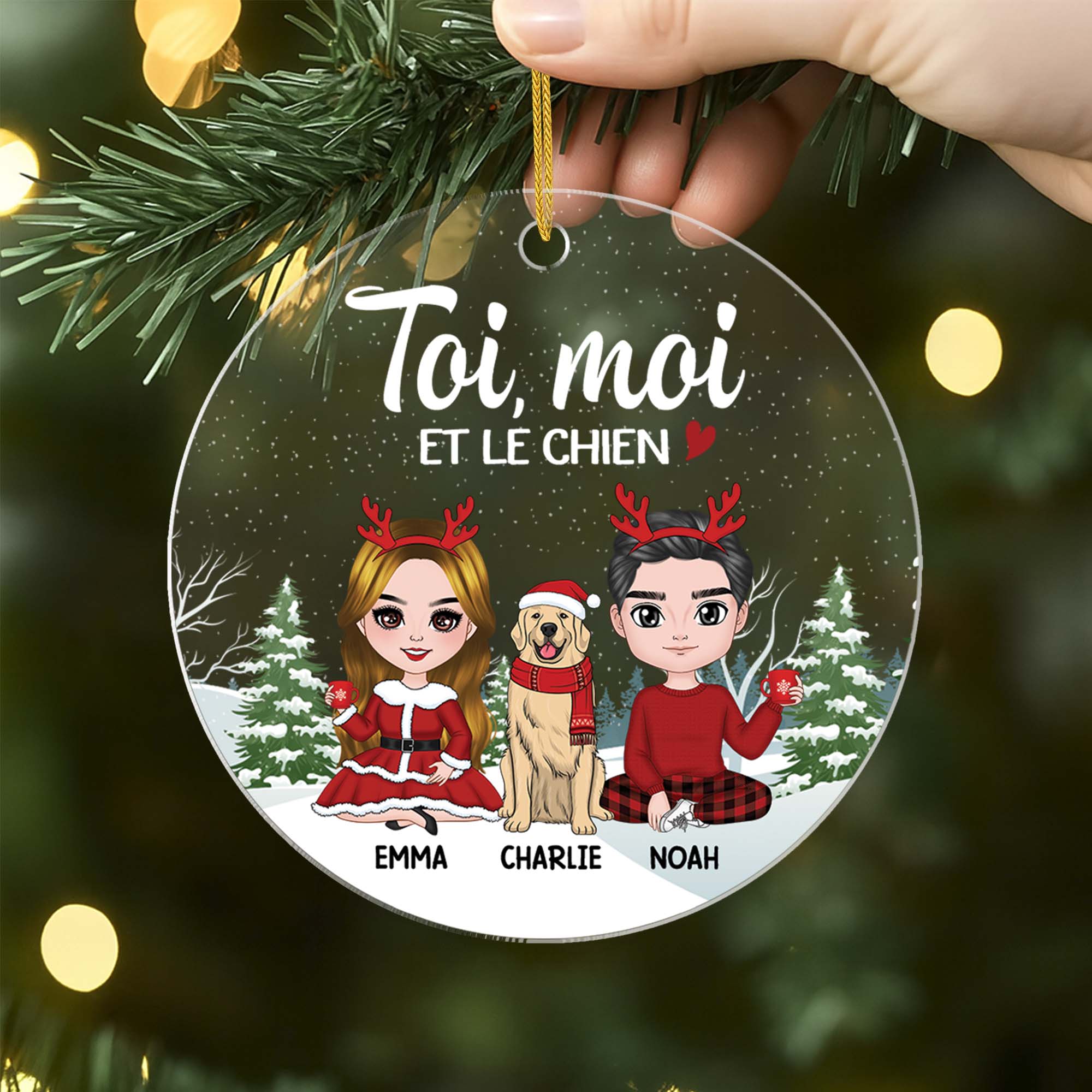Ornement Toi Moi Et Le Chien Personnalisé - Image 2