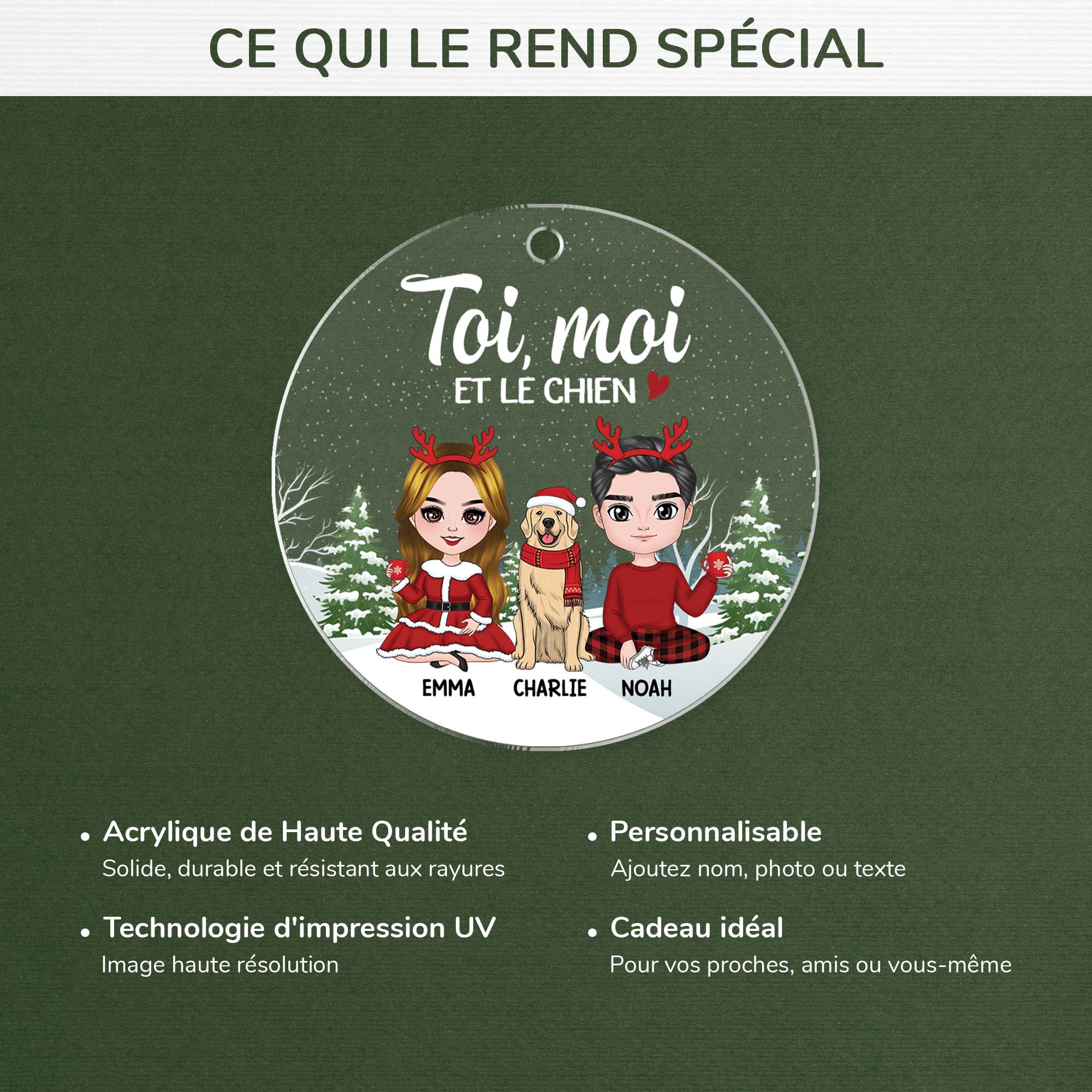 Ornement Toi Moi Et Le Chien Personnalisé - Image 4
