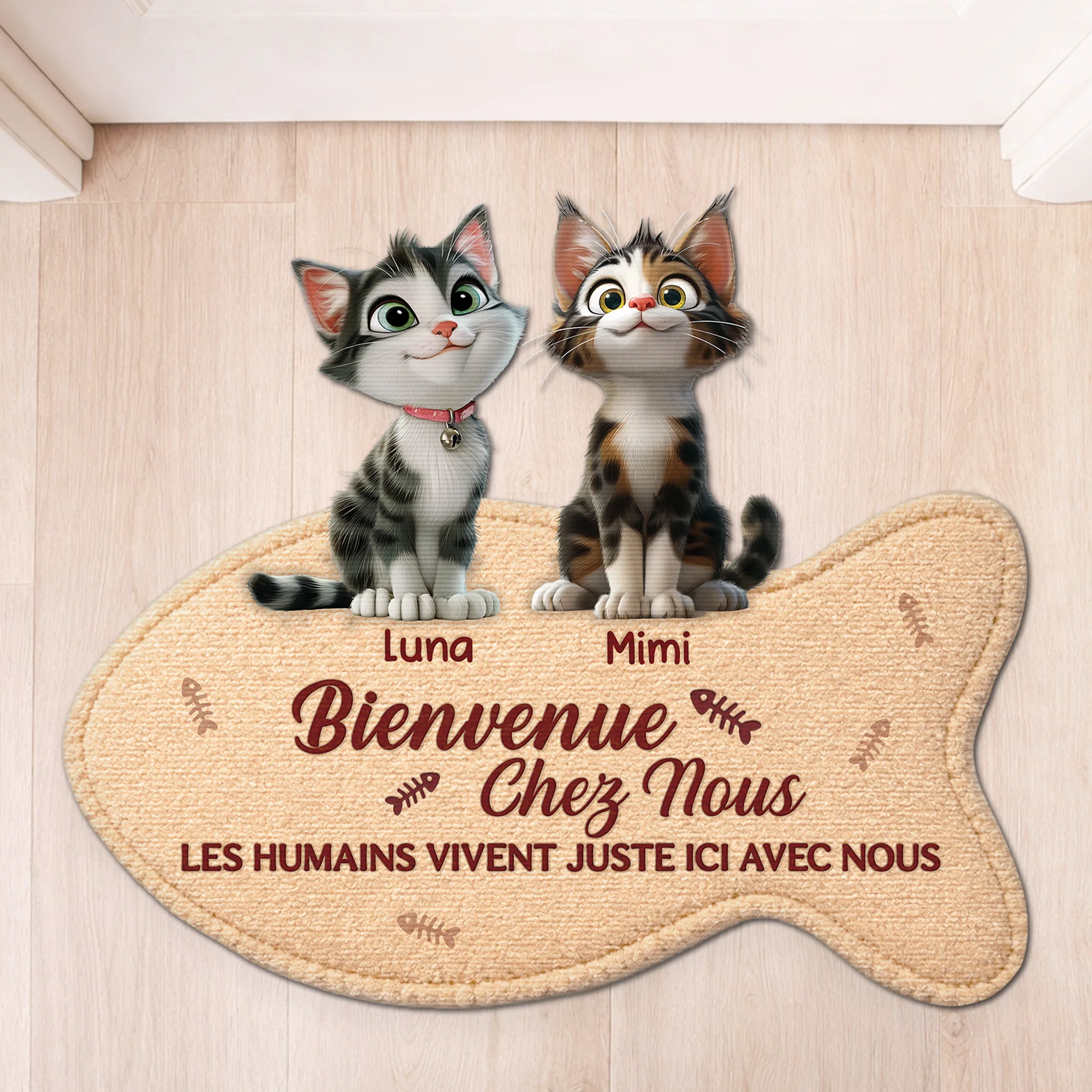 Paillasson Personnalisé Bienvenue Chez Mon Chat