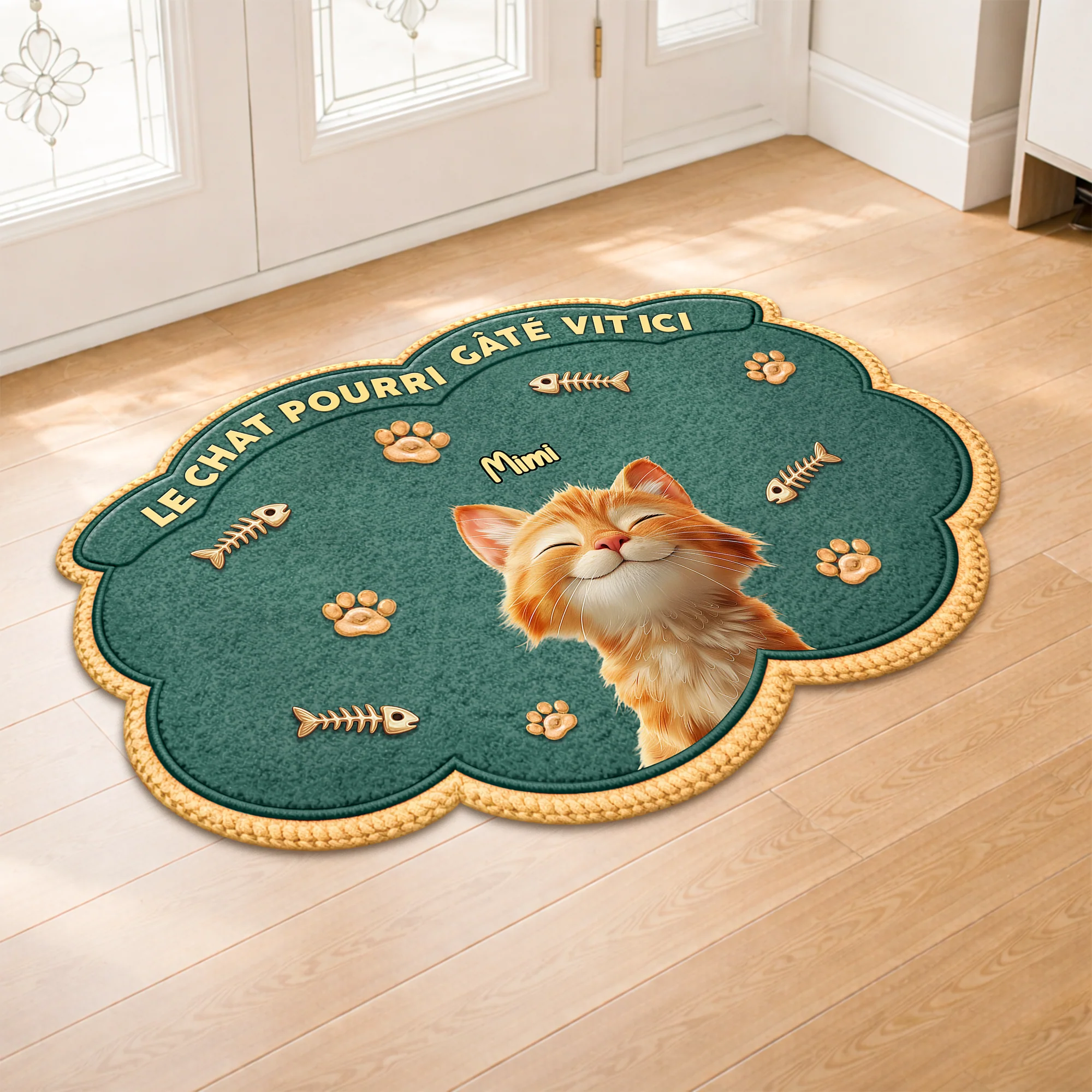 Paillasson Chat Gâté Personnalisé – Version Découpée - Image 2