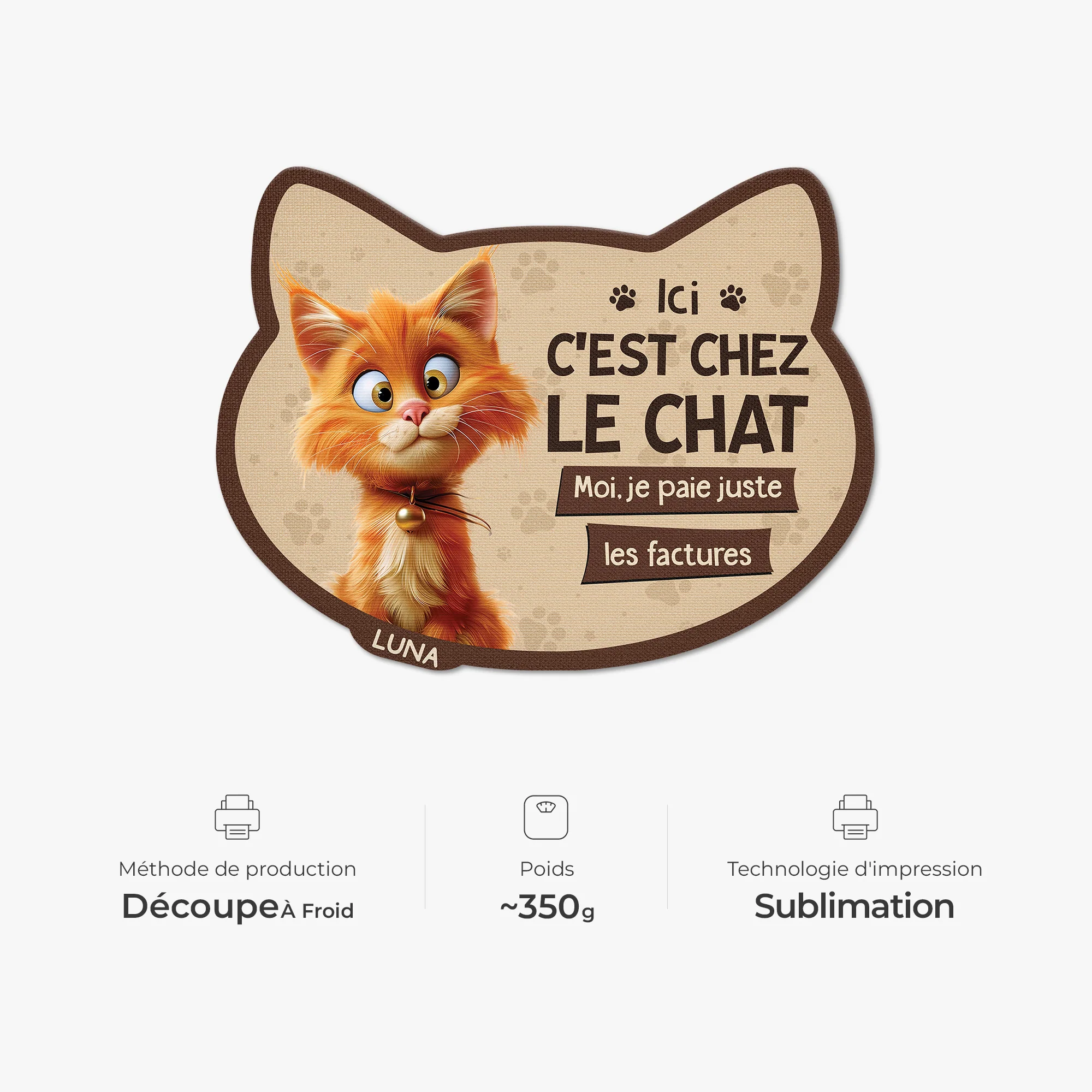 Tapis Forme Originale Chat Personnalisé – Maison De Chat - Image 4