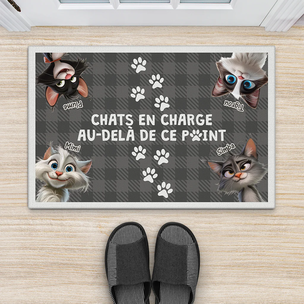 Paillasson Chat En Charge Personnalisé - Image 2