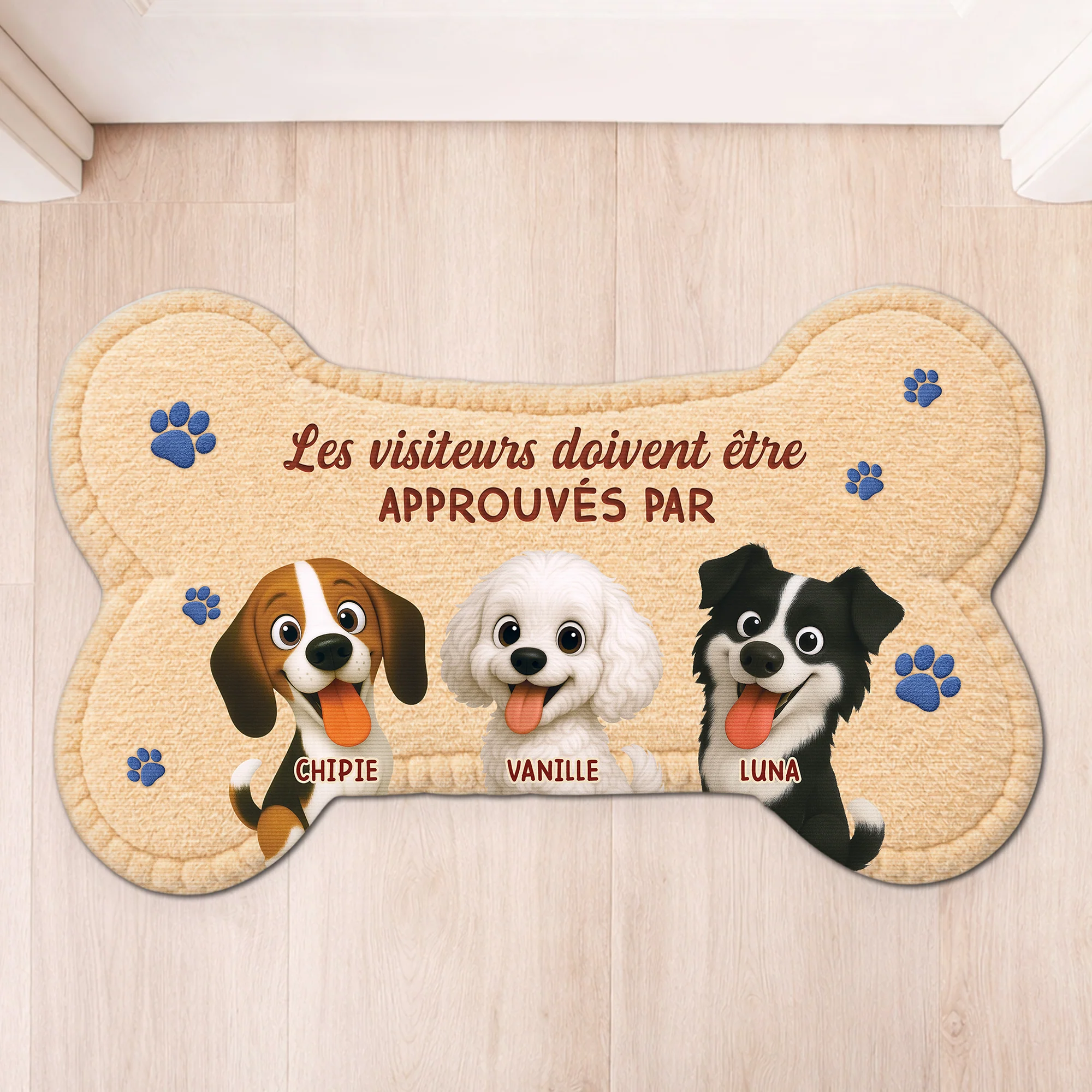 Tapis Avec Chien Personnalisé – Invités Approuvés