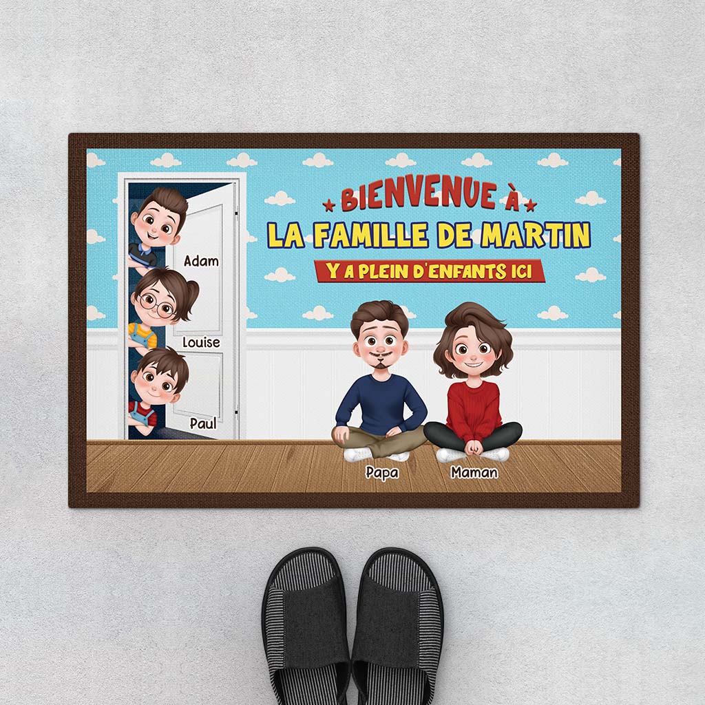 Paillasson Famille Personnalisé – Bienvenue À La Famille Prénoms