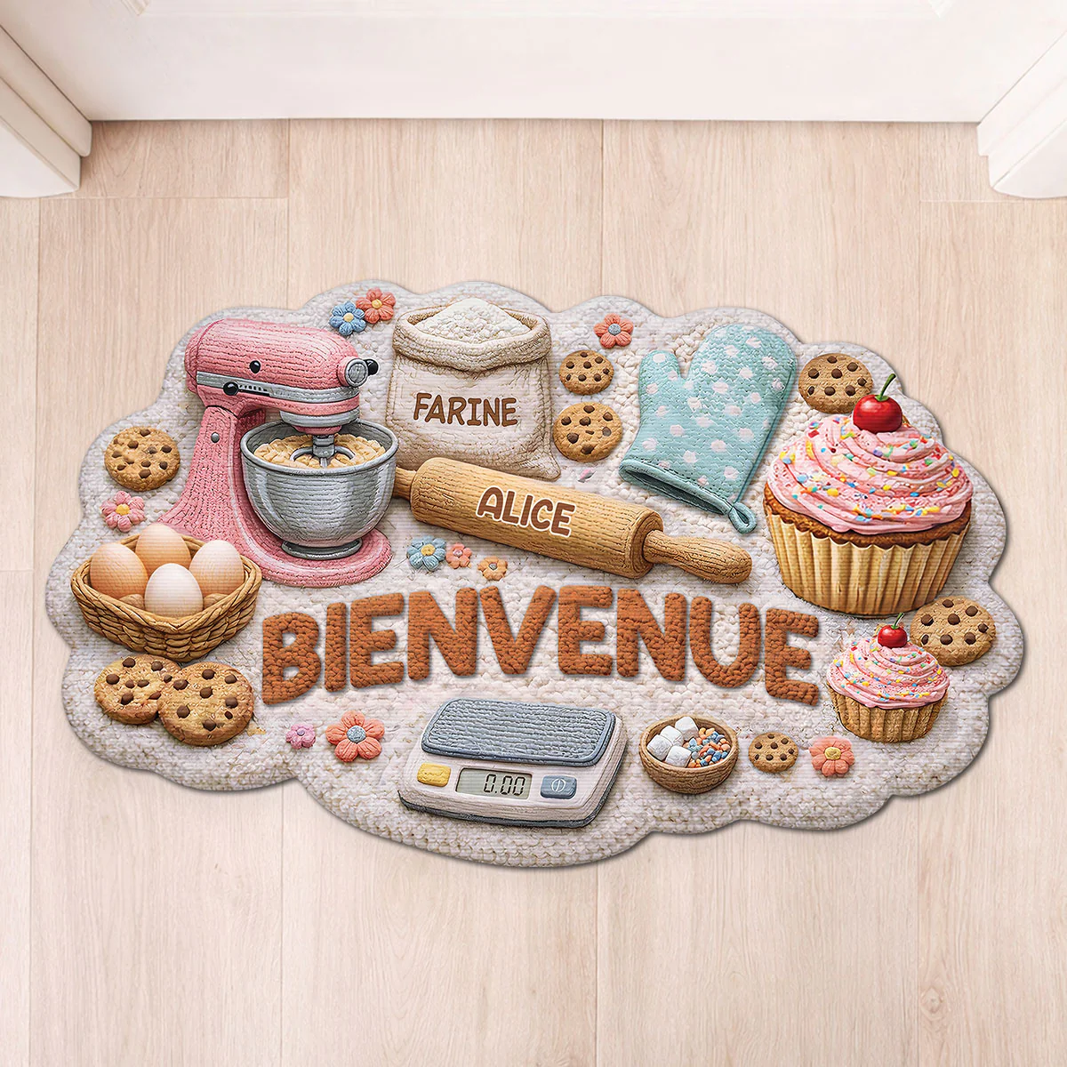Paillasson Personnalisé | Forme Originale Pâtisserie Pour Maman Mamie