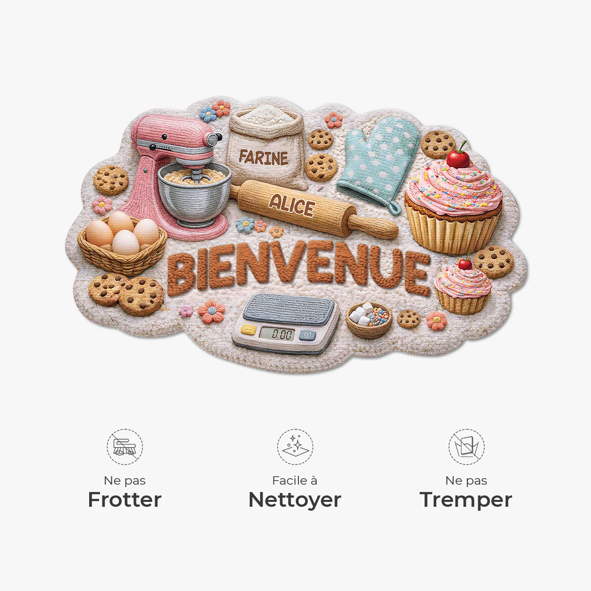 Paillasson Personnalisé | Forme Originale Pâtisserie Pour Maman Mamie - Image 5