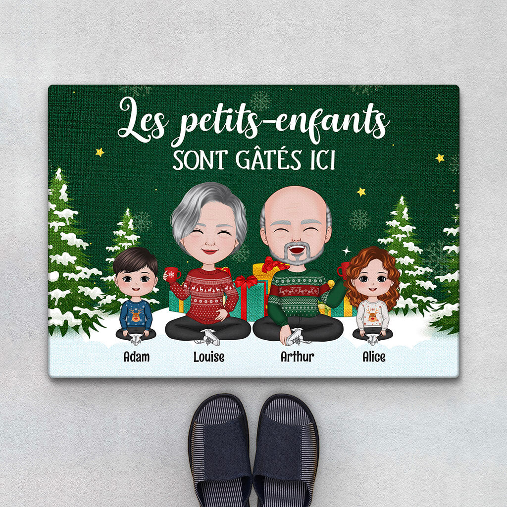 Paillasson Personnalisé - Les Petits-Enfants Sont Gâtés Ici Motif Royal