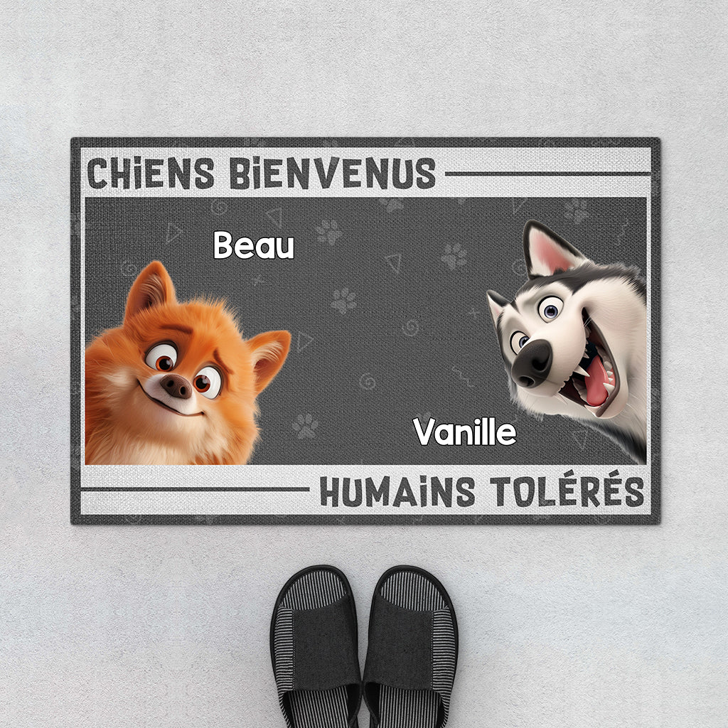 Paillasson Chiens Bienvenus Personnalisé