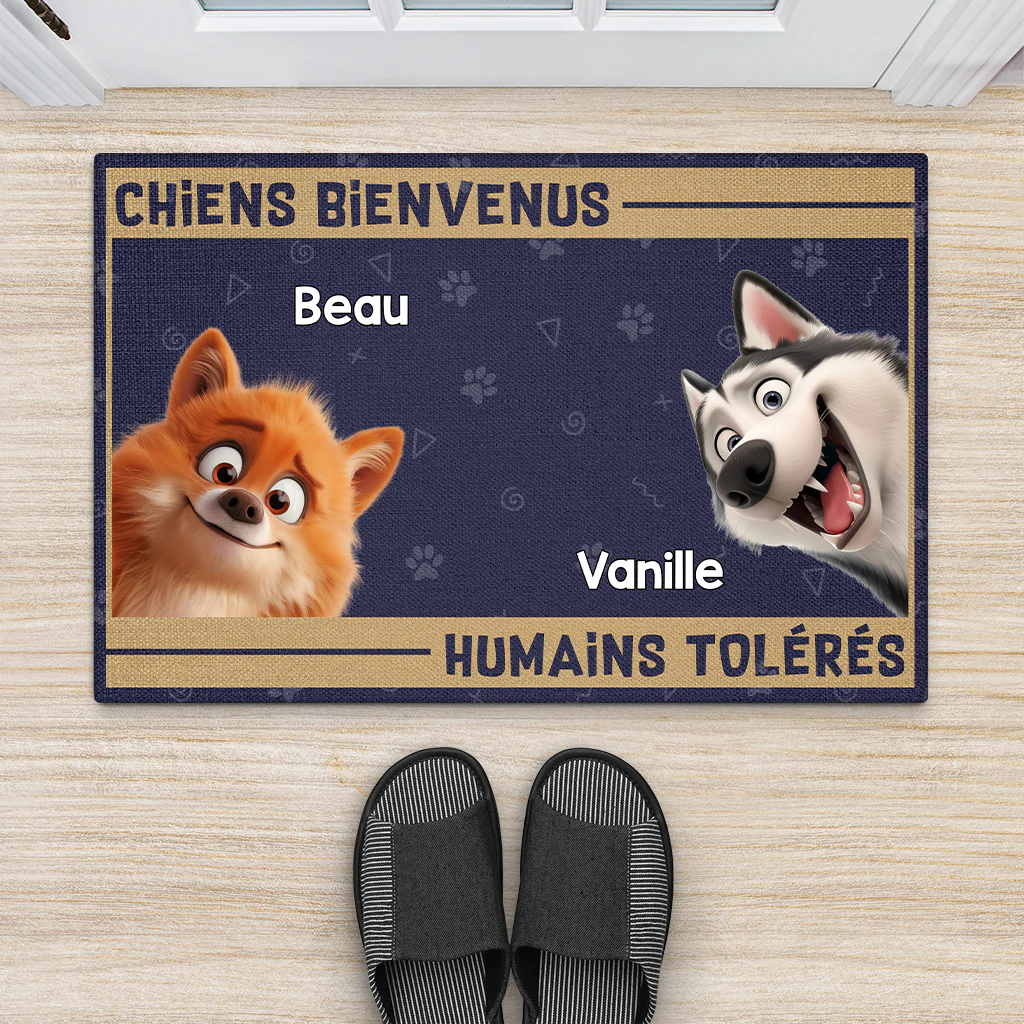 Paillasson Chiens Bienvenus Personnalisé - Image 2