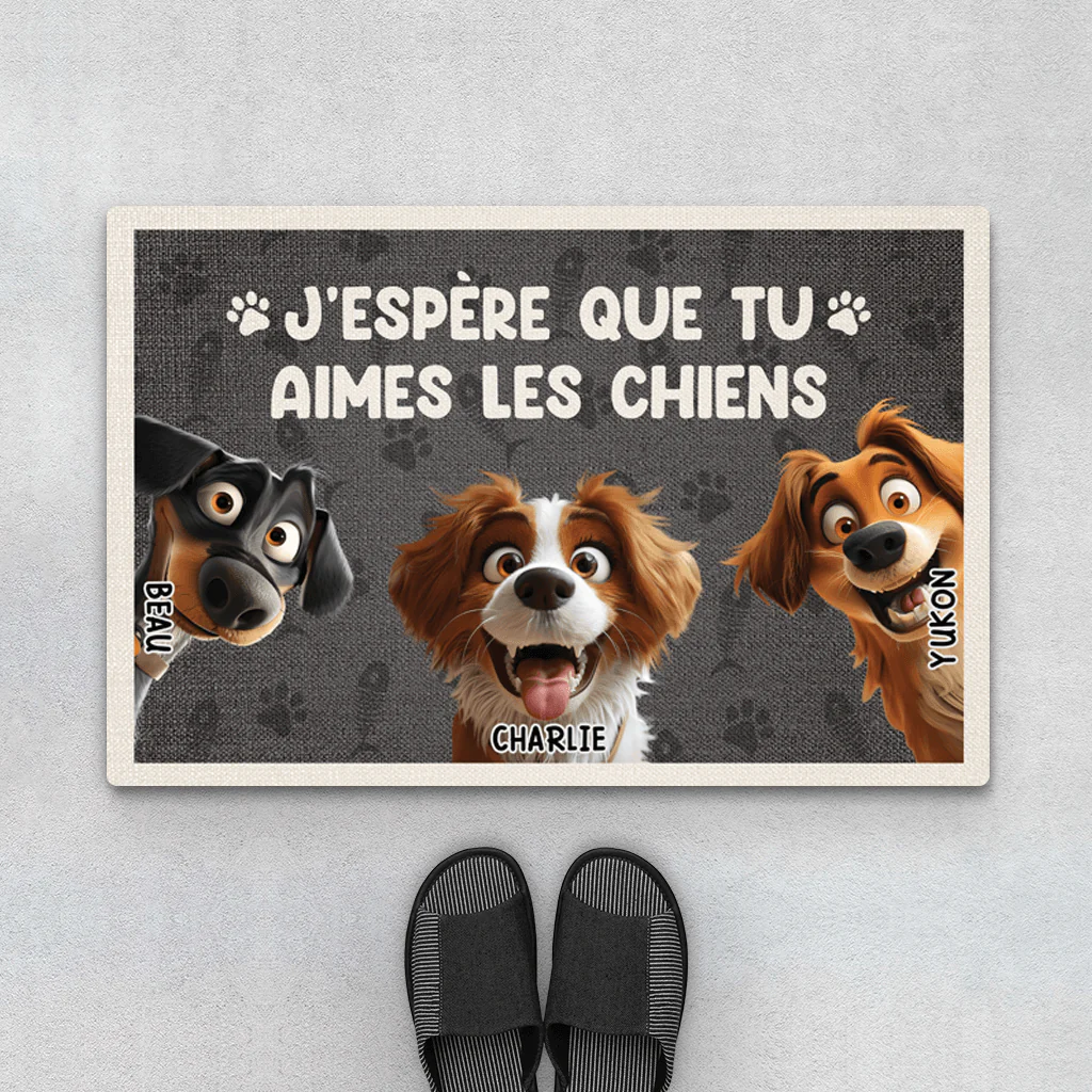 Paillasson Amoureux Des Chiens Personnalisé