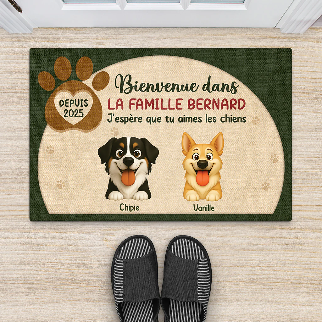 Paillasson Extérieur Personnalisé Animaux – Bienvenue Dans Notre Famille - Image 2