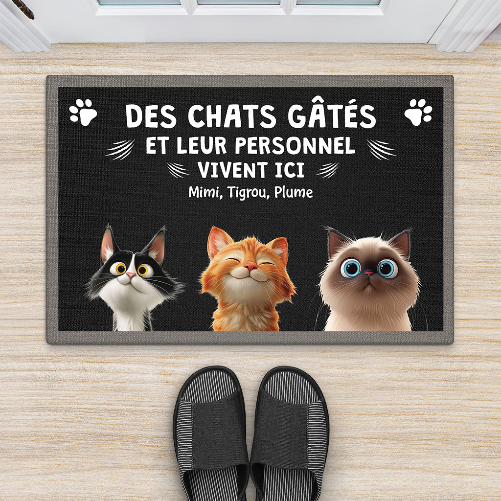 Paillasson Chat Humour Personnalisé – Design Cartoon - Image 2