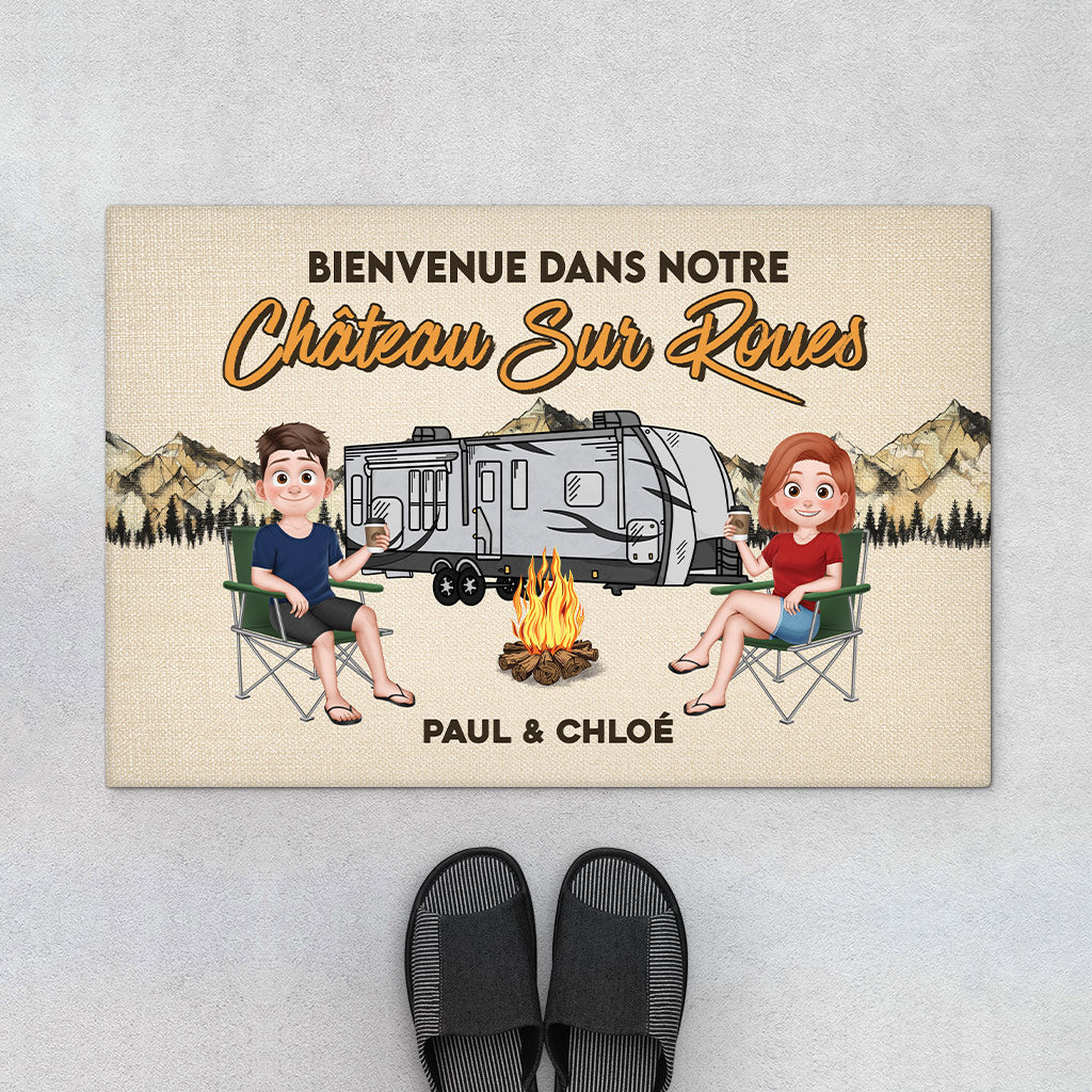 Paillasson Personnalisé Camping Car - Bienvenue Dans Notre Château Sur Roues