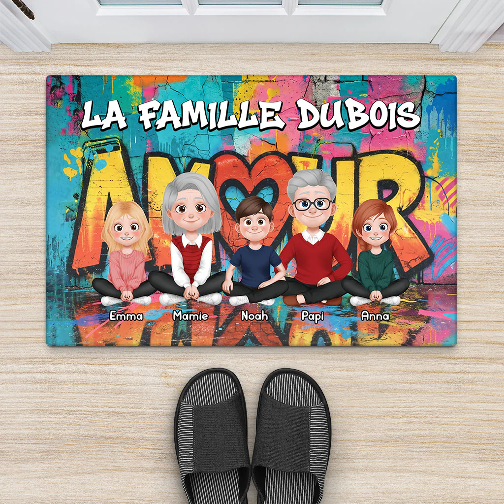 Paillasson Maison De Famille Personnalisé – Notre Famille Ensemble Cadeau - Image 2