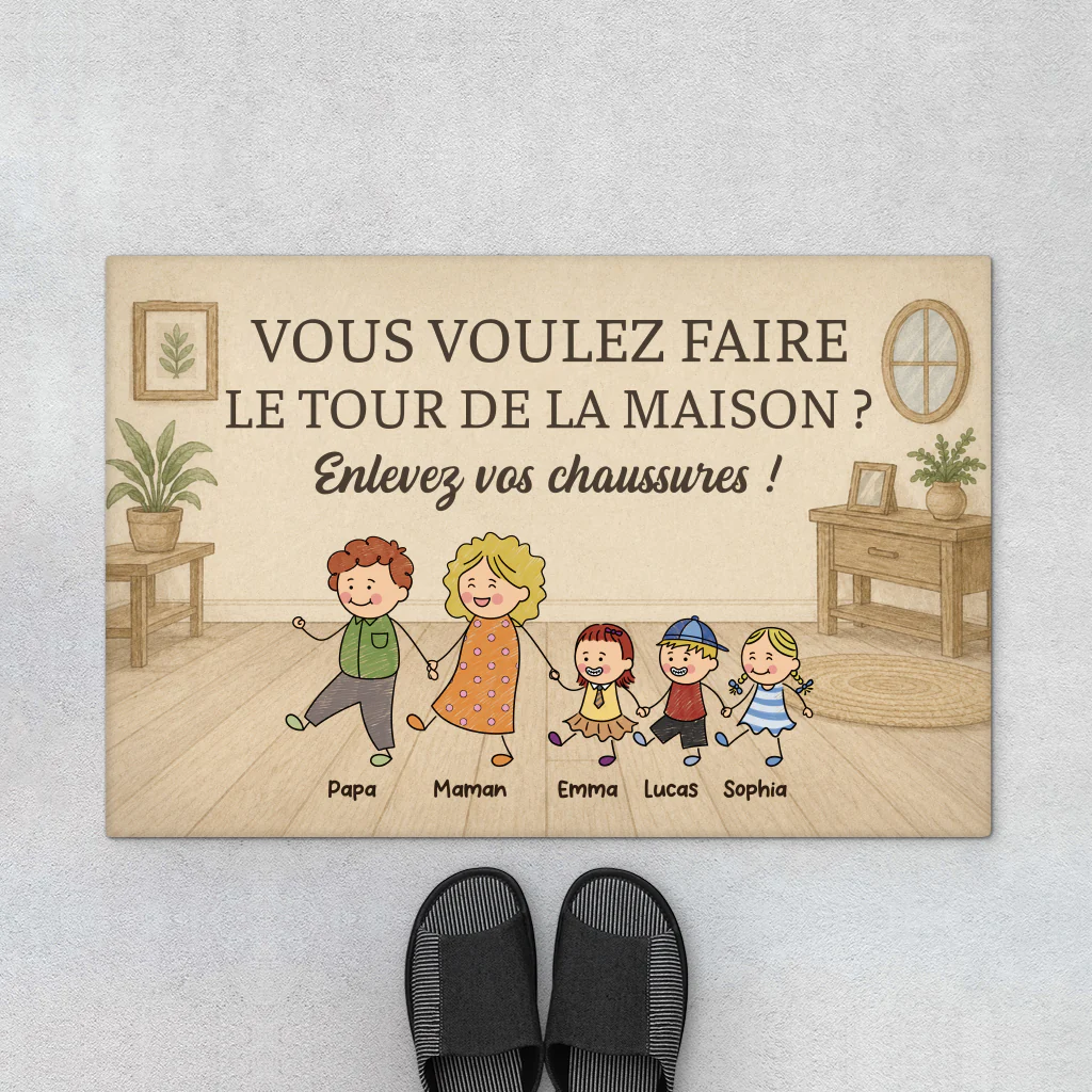Paillasson Personnalisé Famille - Faire Le Tour De La Nouvelle Maison