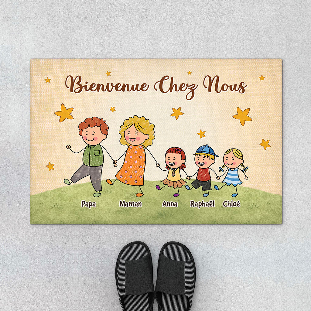 Paillasson Extérieur Personnalisé – Bienvenue Chez Nous Famille