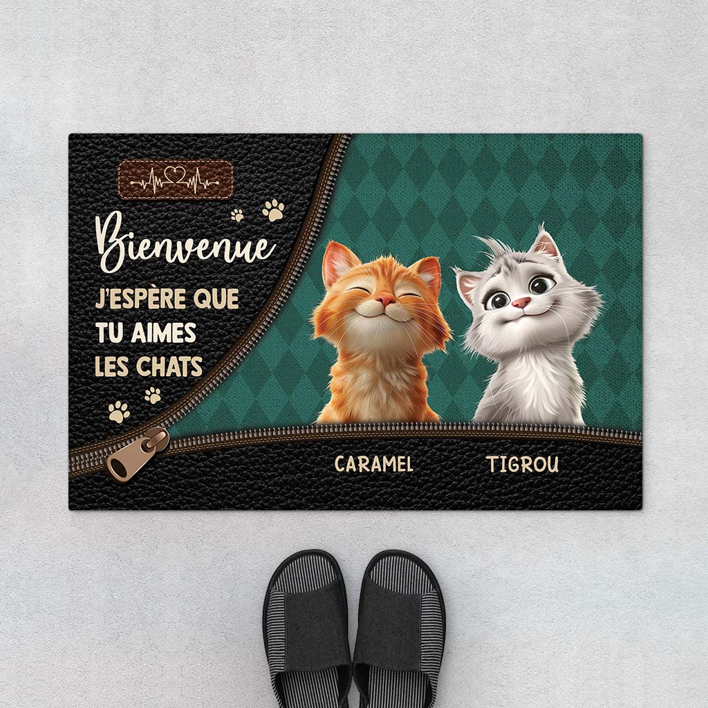 Paillasson Chat Personnalisé – J'espère Que Tu Aimes Les Chats