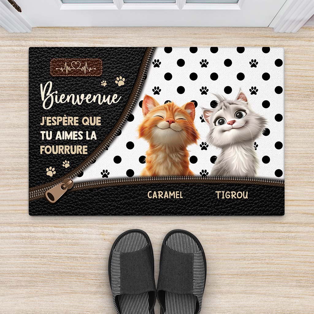 Paillasson Chat Personnalisé – J'espère Que Tu Aimes Les Chats - Image 2