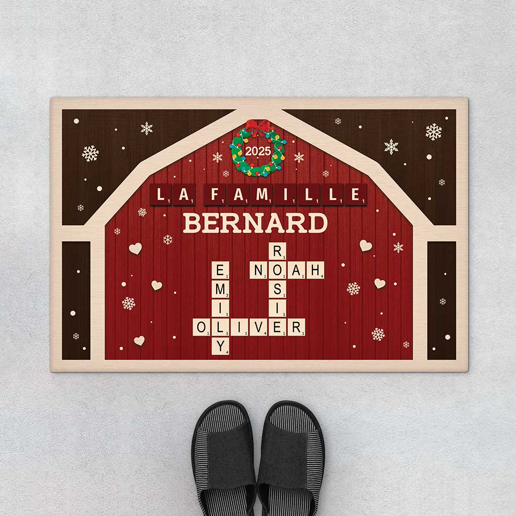 Paillasson Noël Personnalisé – La Famille Bernard Mots Croisés