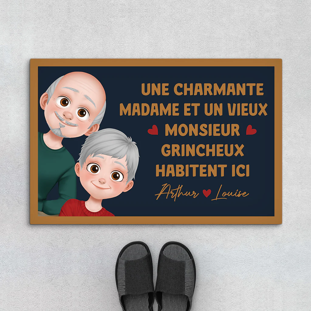 Paillasson personnalisé couple – Une charmante madame et un monsieur