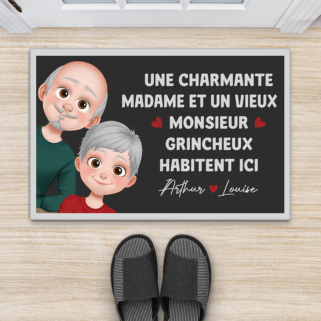 Paillasson personnalisé couple – Une charmante madame et un monsieur - Image 2