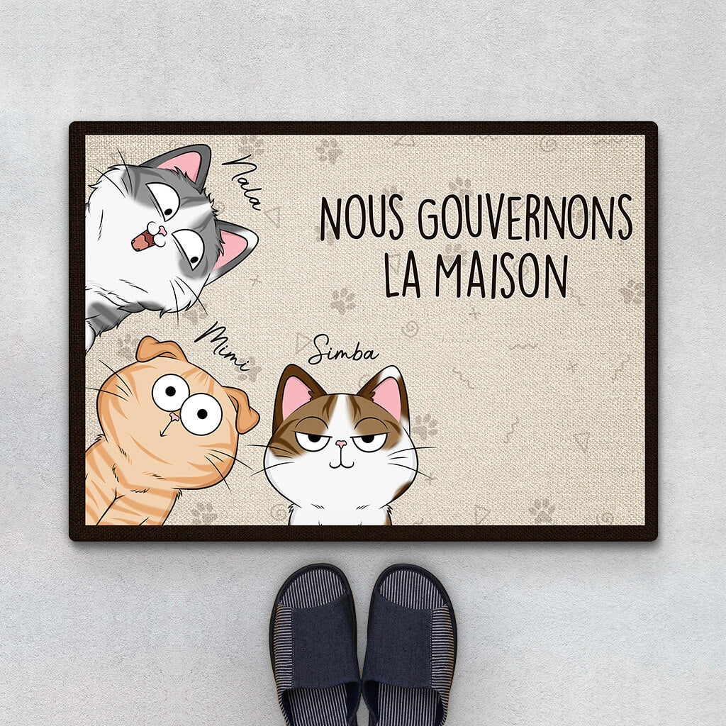 Paillasson personnalisé – Nous gouvernons la maison !