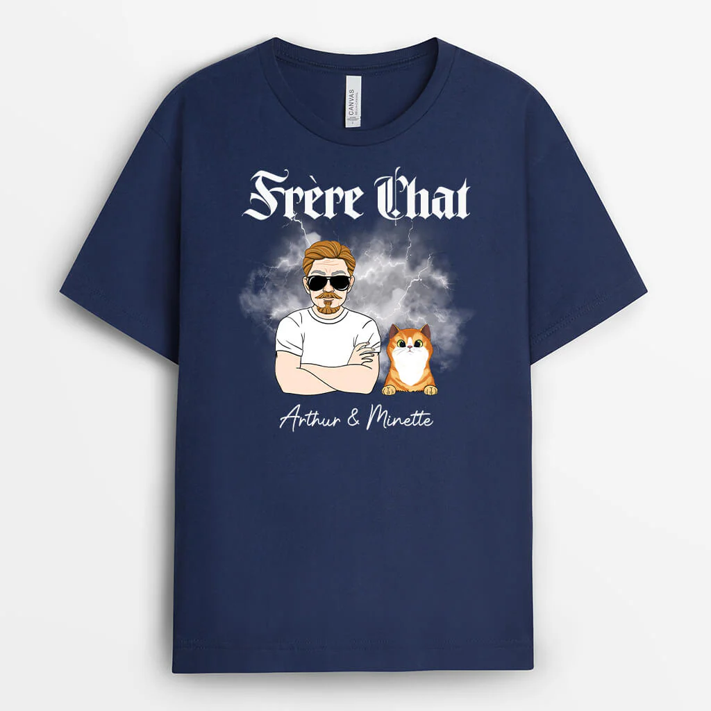 Tee Shirt Personnalisé Chat - Papa Chat Tonnerre - Image 2